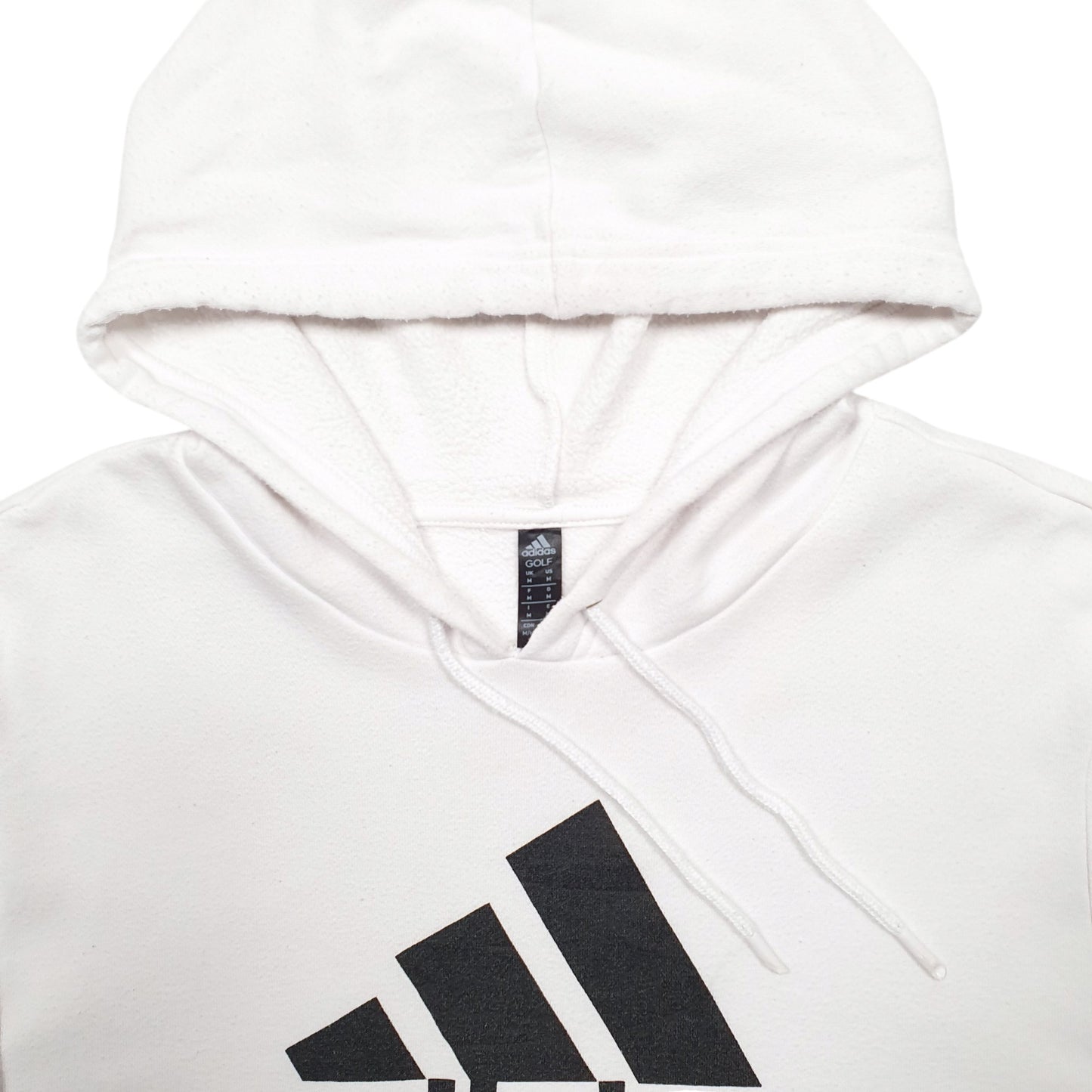 Womens White Adidas Spellout Hoodie Jumper
