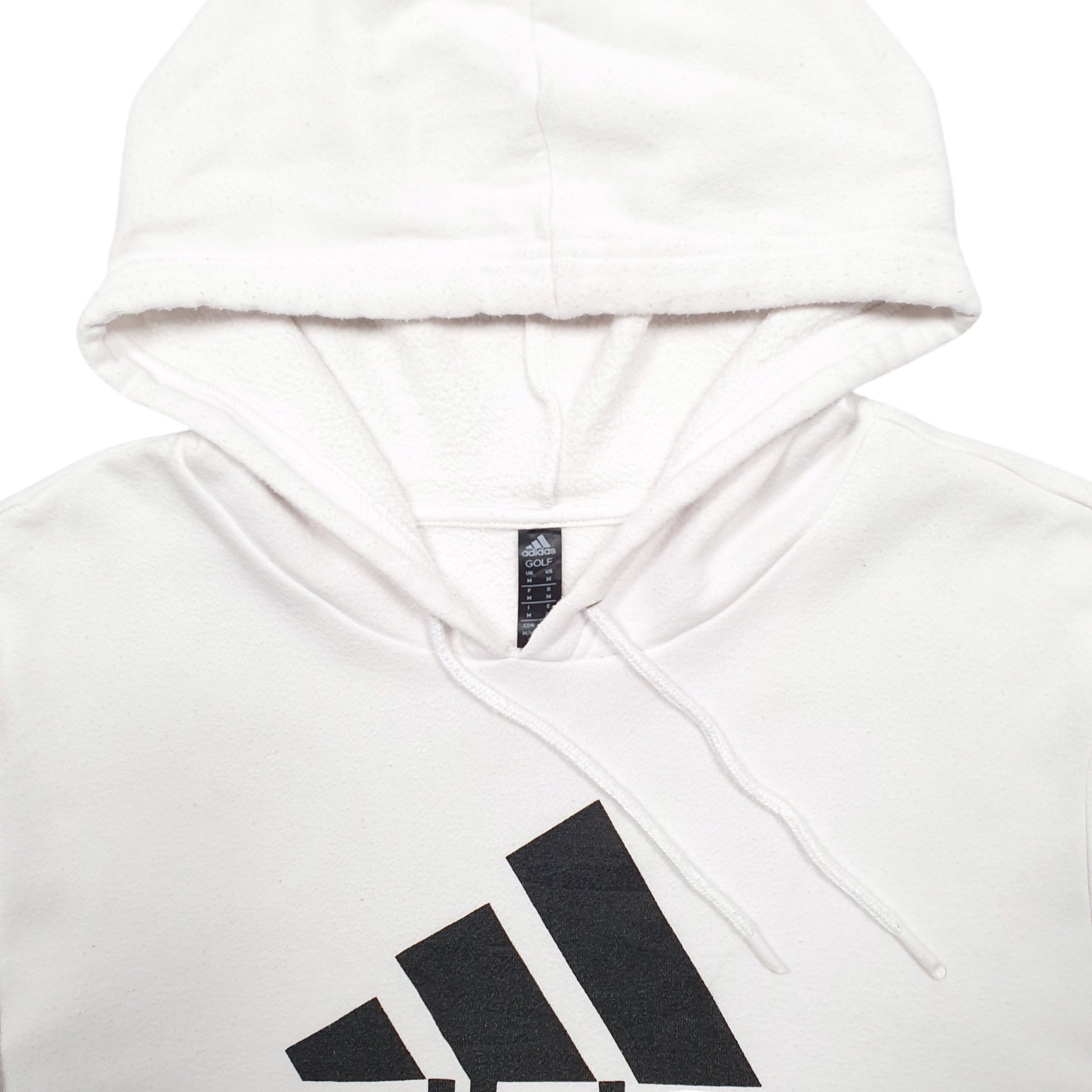 Womens White Adidas Spellout Hoodie Jumper