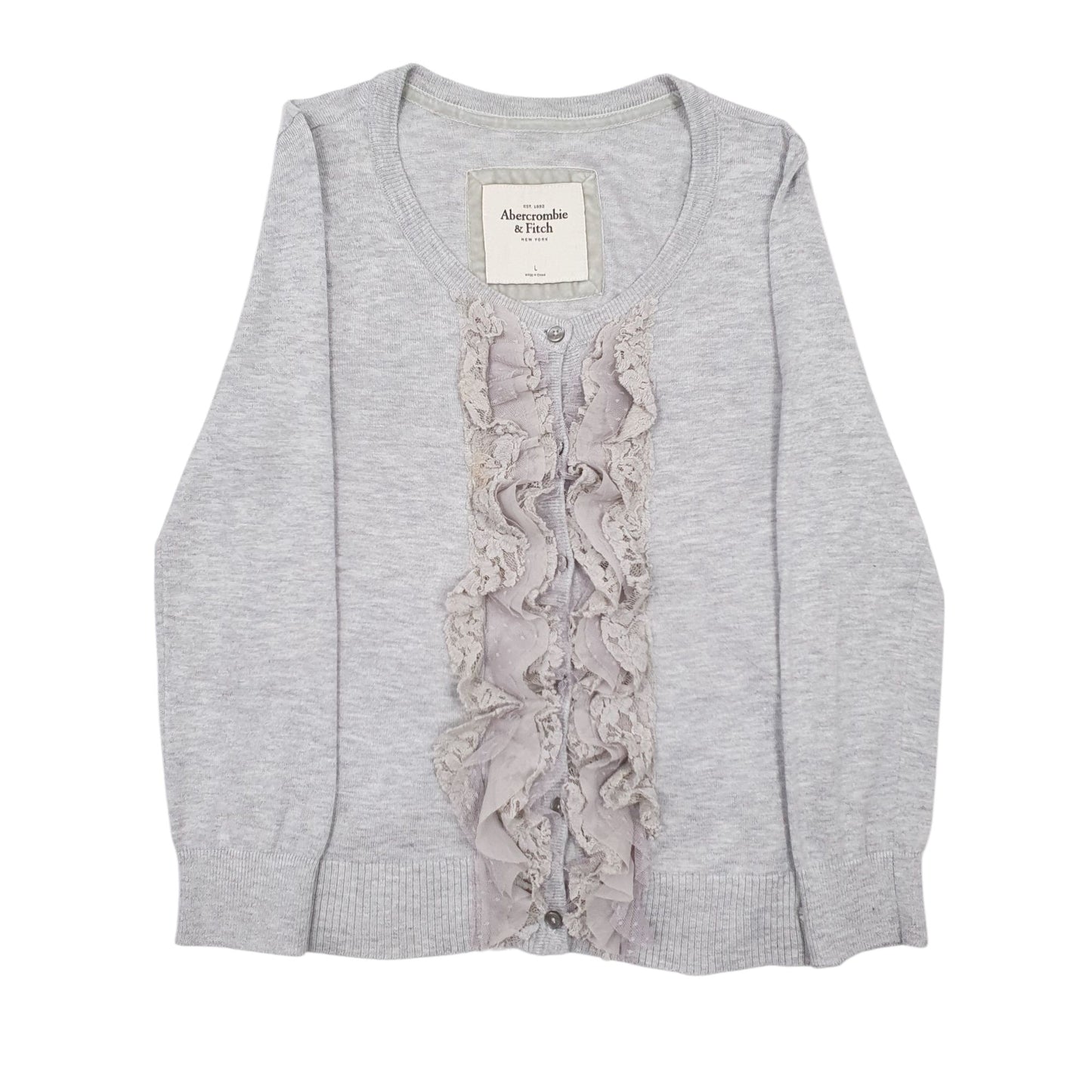 Womens Grey Abercrombie & Fitch Blouse Long Sleeve T Shirt