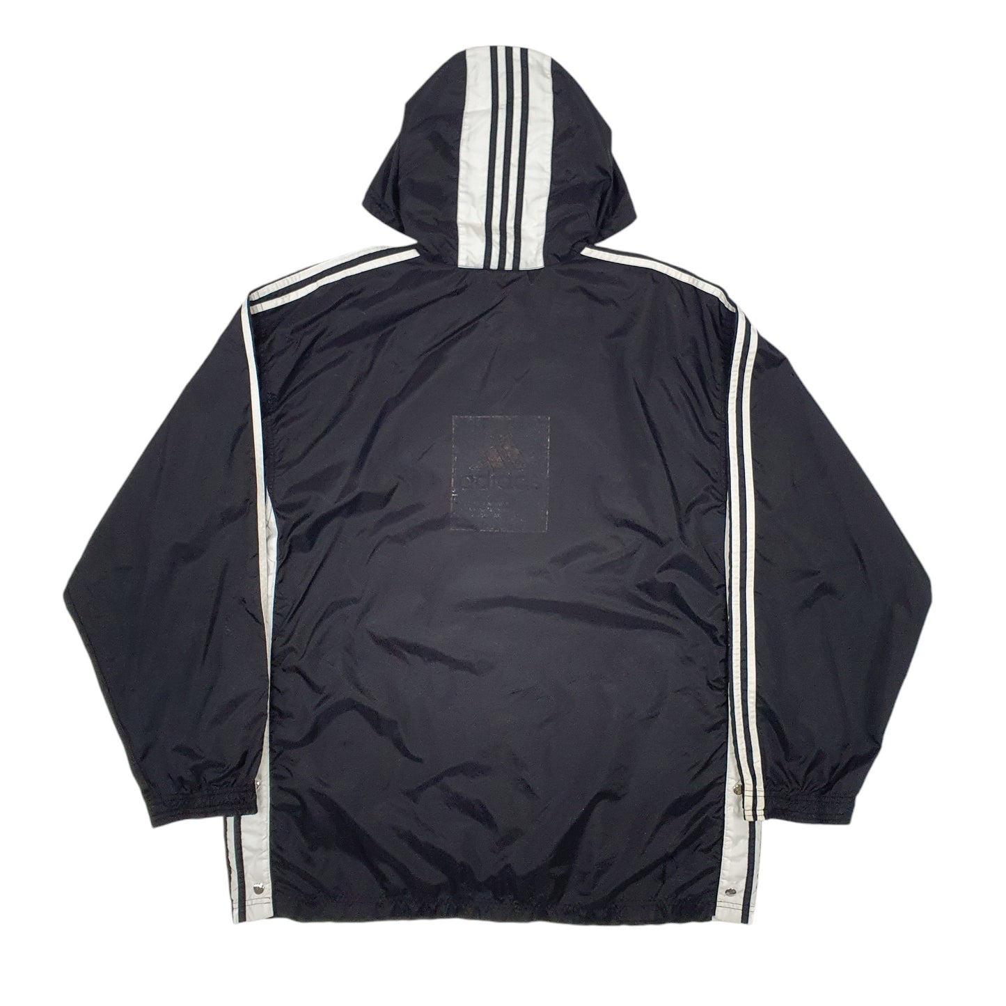 Mens Black Adidas Vintage 90s Crewneck Coat