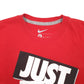 Mens Red Nike Spellout Short Sleeve T Shirt
