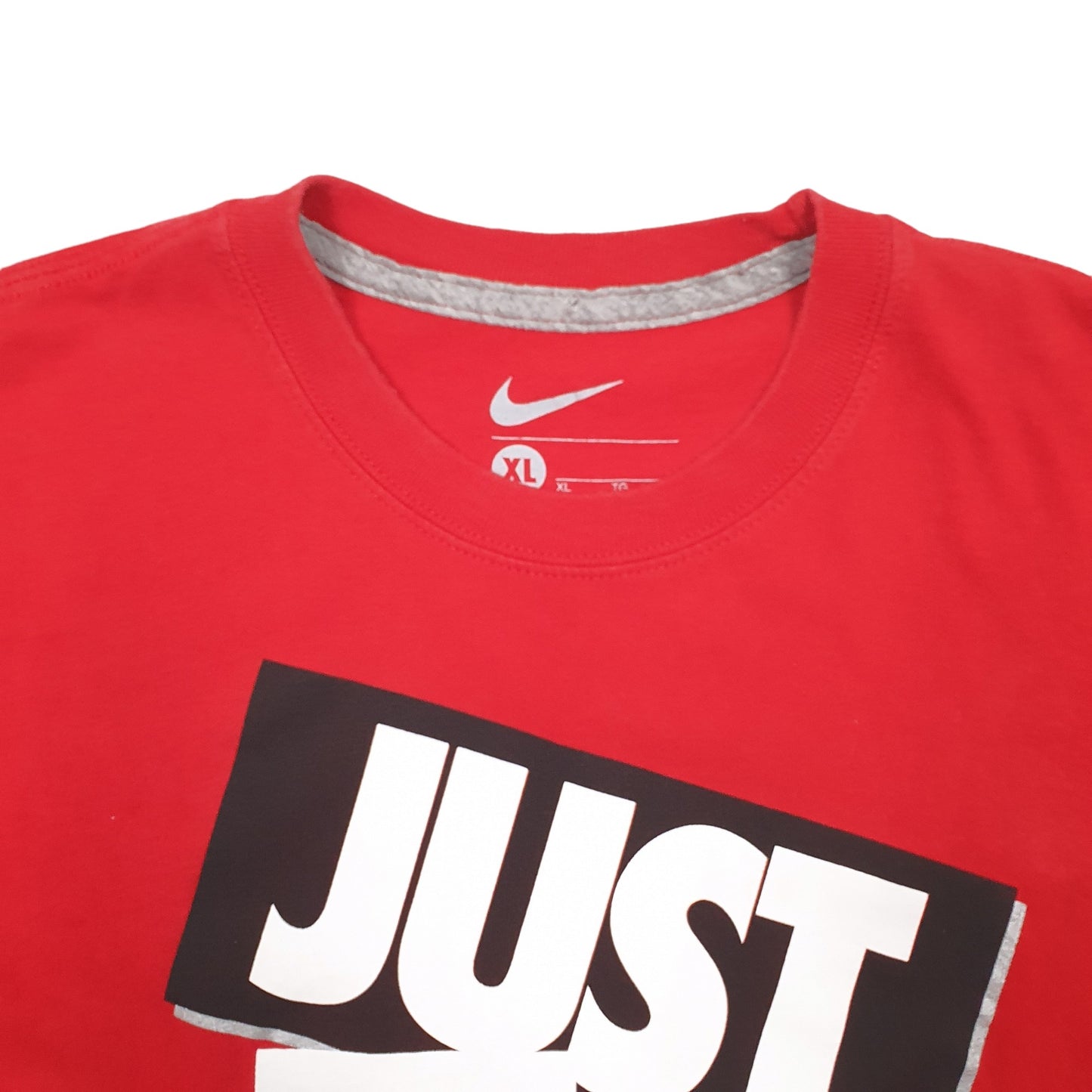 Mens Red Nike Spellout Short Sleeve T Shirt