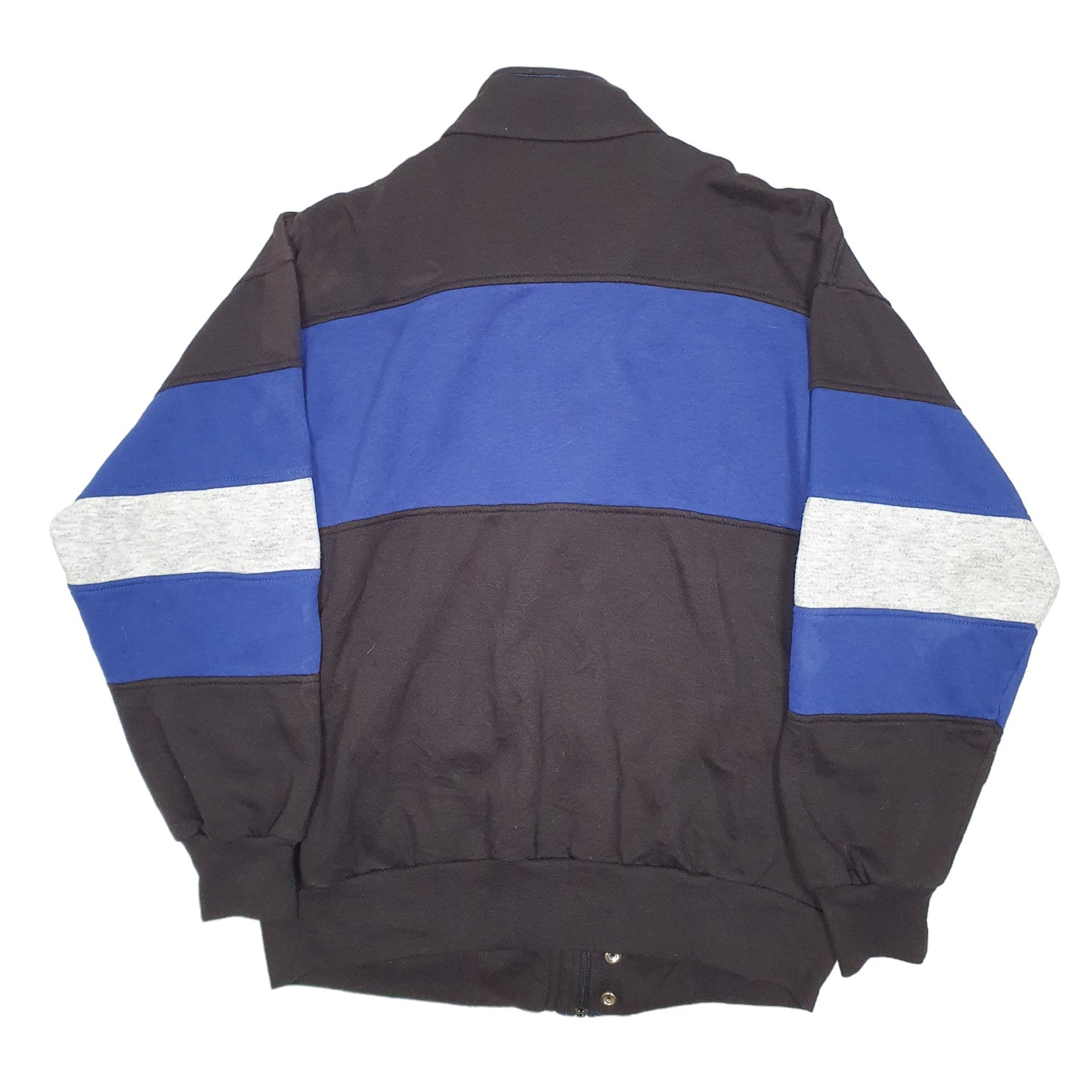 Mens Black Track And Court Sweat Top Bomber Full Zip Jumper