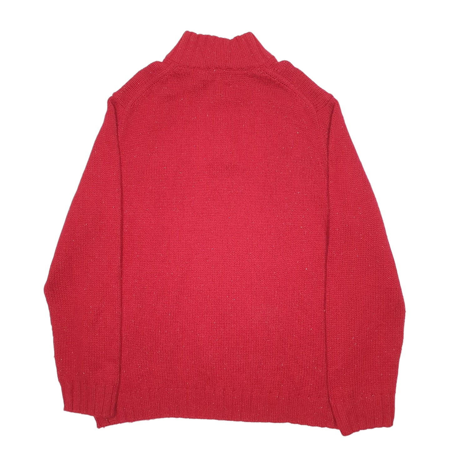 Mens Red Nautica Knit Quarter Zip Jumper