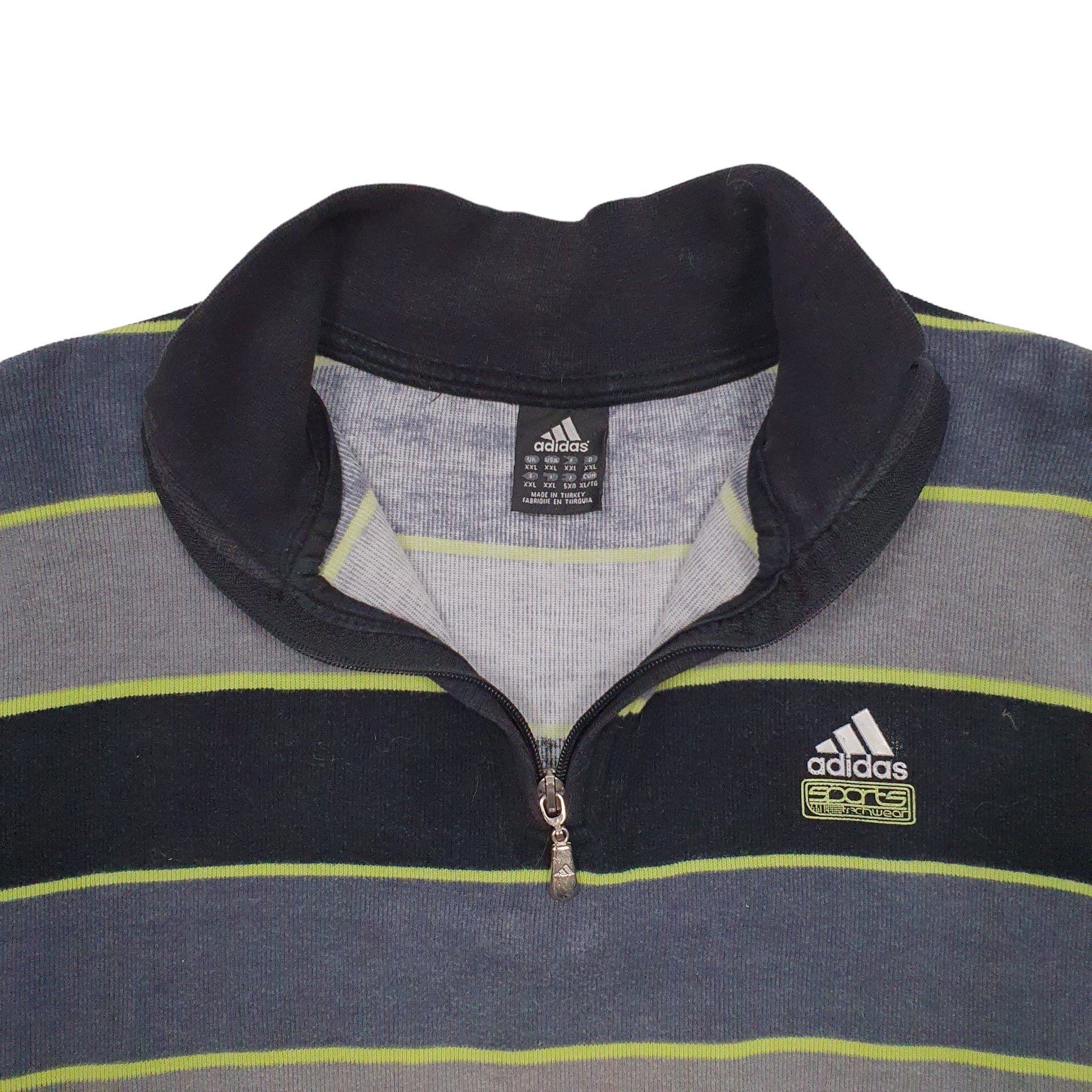 Mens Grey Adidas Vintage 2000's Quarter Zip Jumper