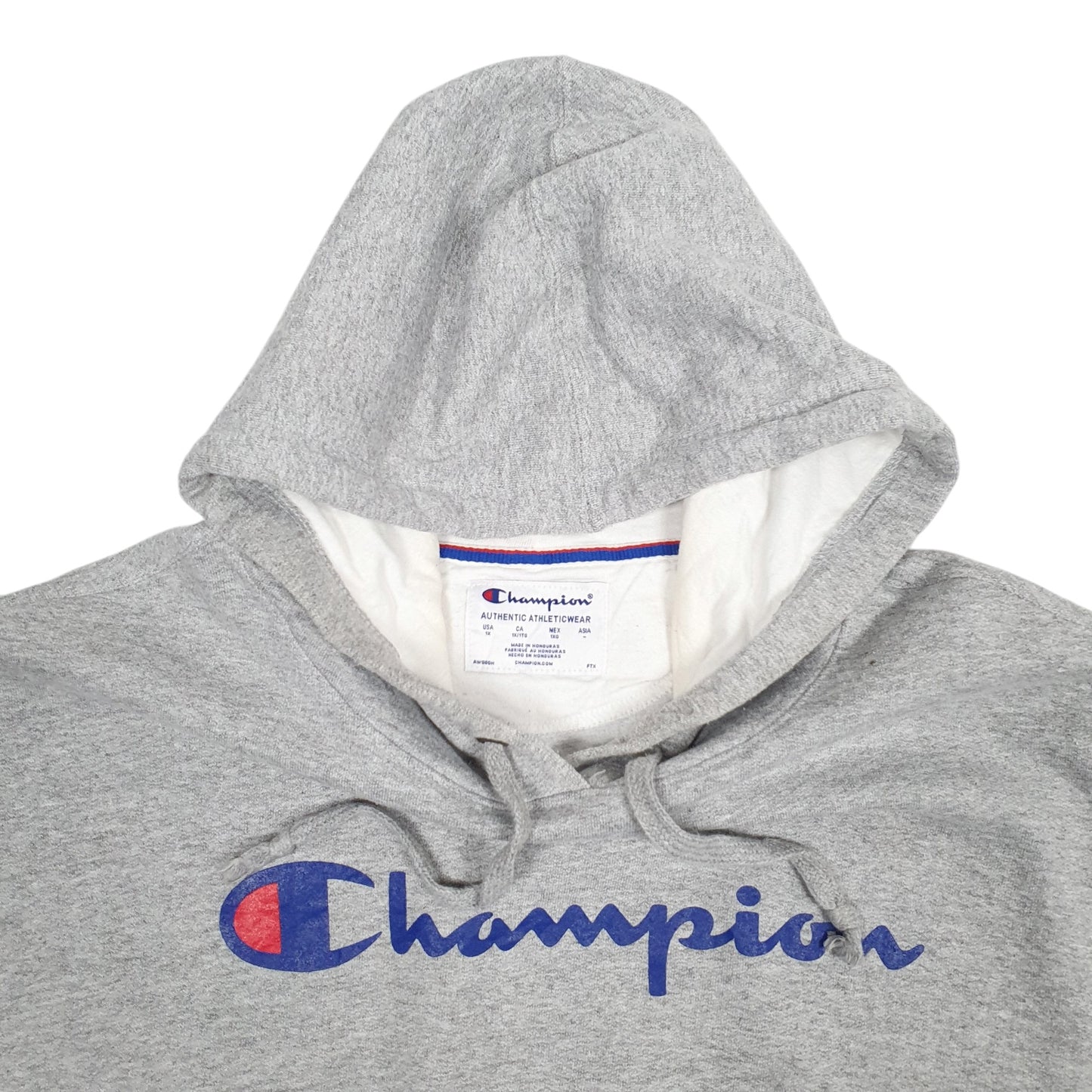 Womens Grey Champion Spellout Hoodie Jumper