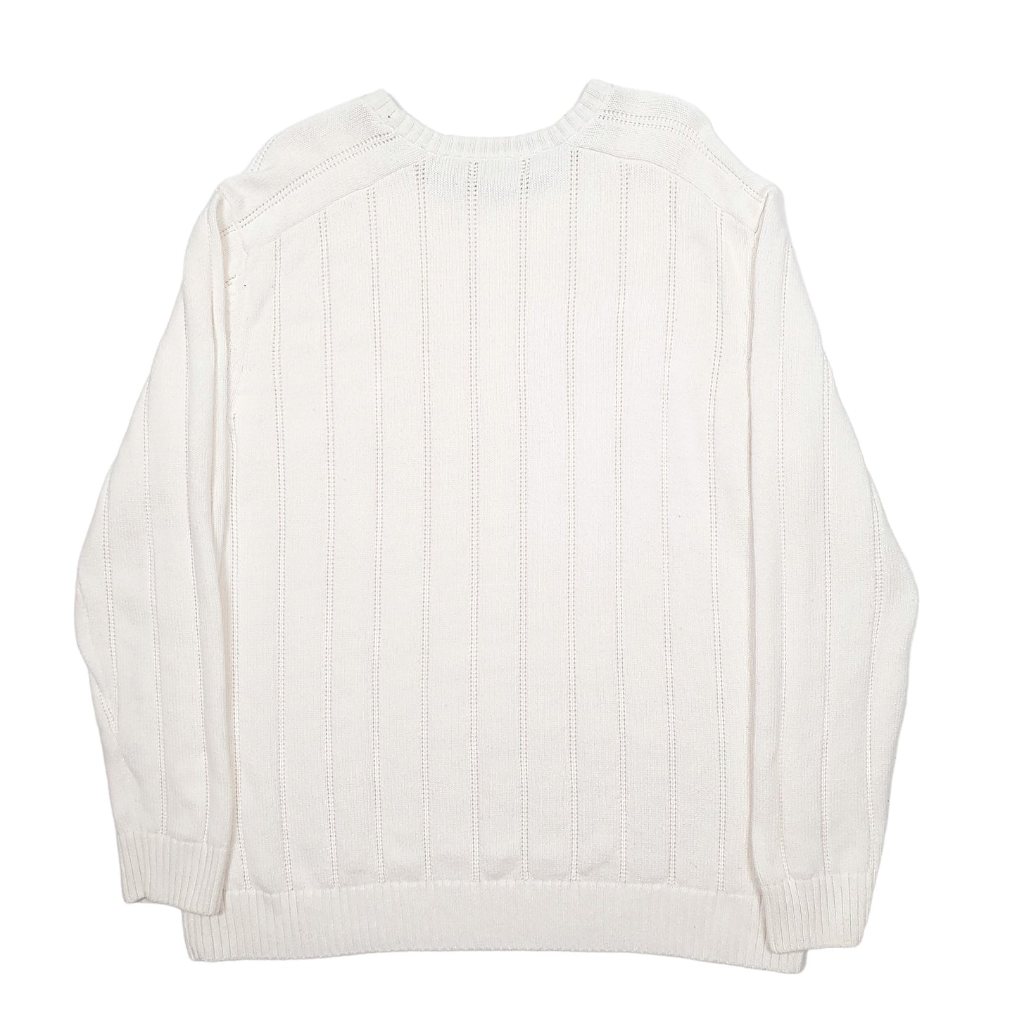 Mens White Nautica Knit Crewneck Jumper