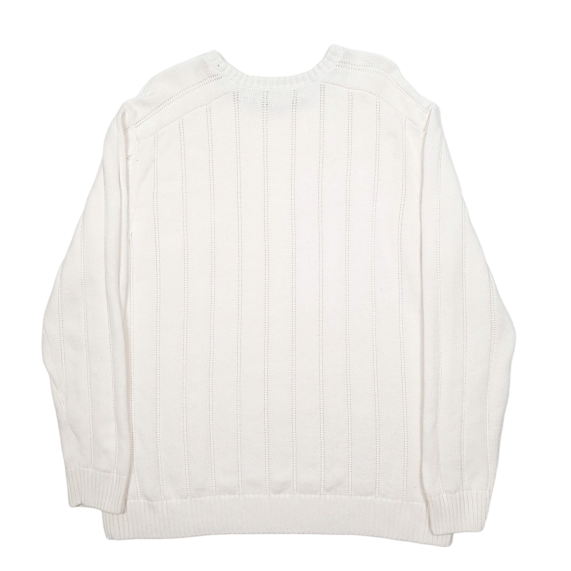 Mens White Nautica Knit Crewneck Jumper