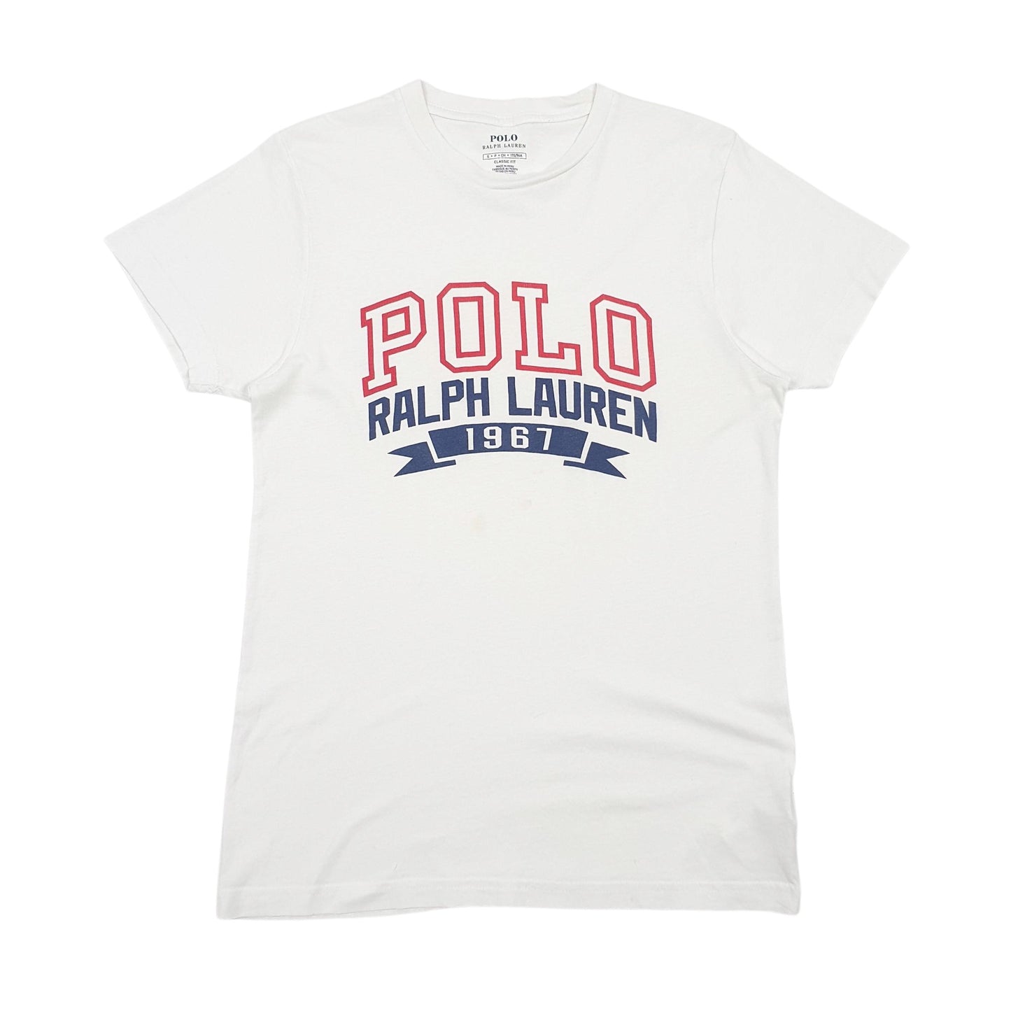 Mens White Polo Ralph Lauren Spellout Short Sleeve T Shirt