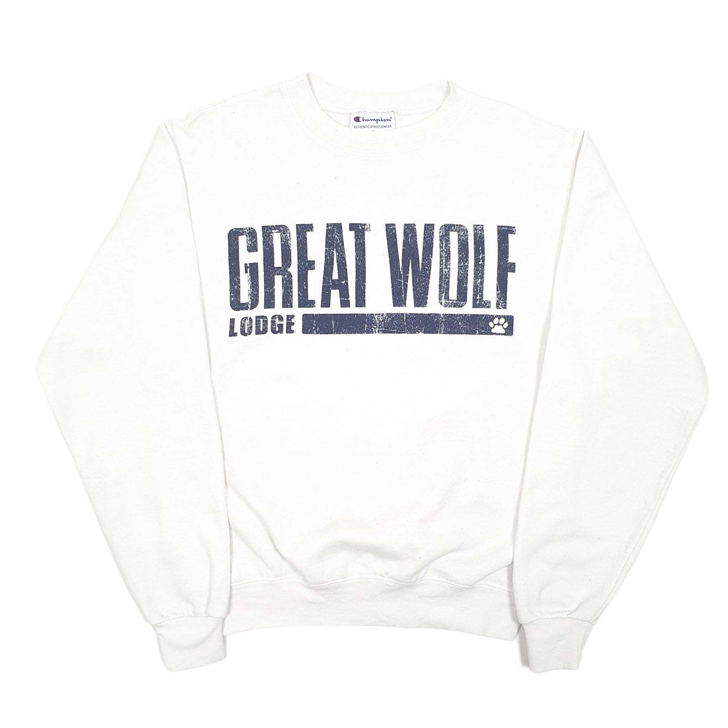 Mens White Champion Great Wolf Lodge USA Crewneck Jumper