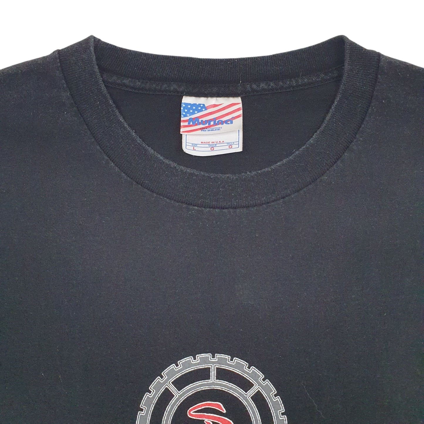 Mens Black Marina Single Stitch Vintage 90s Short Sleeve T Shirt