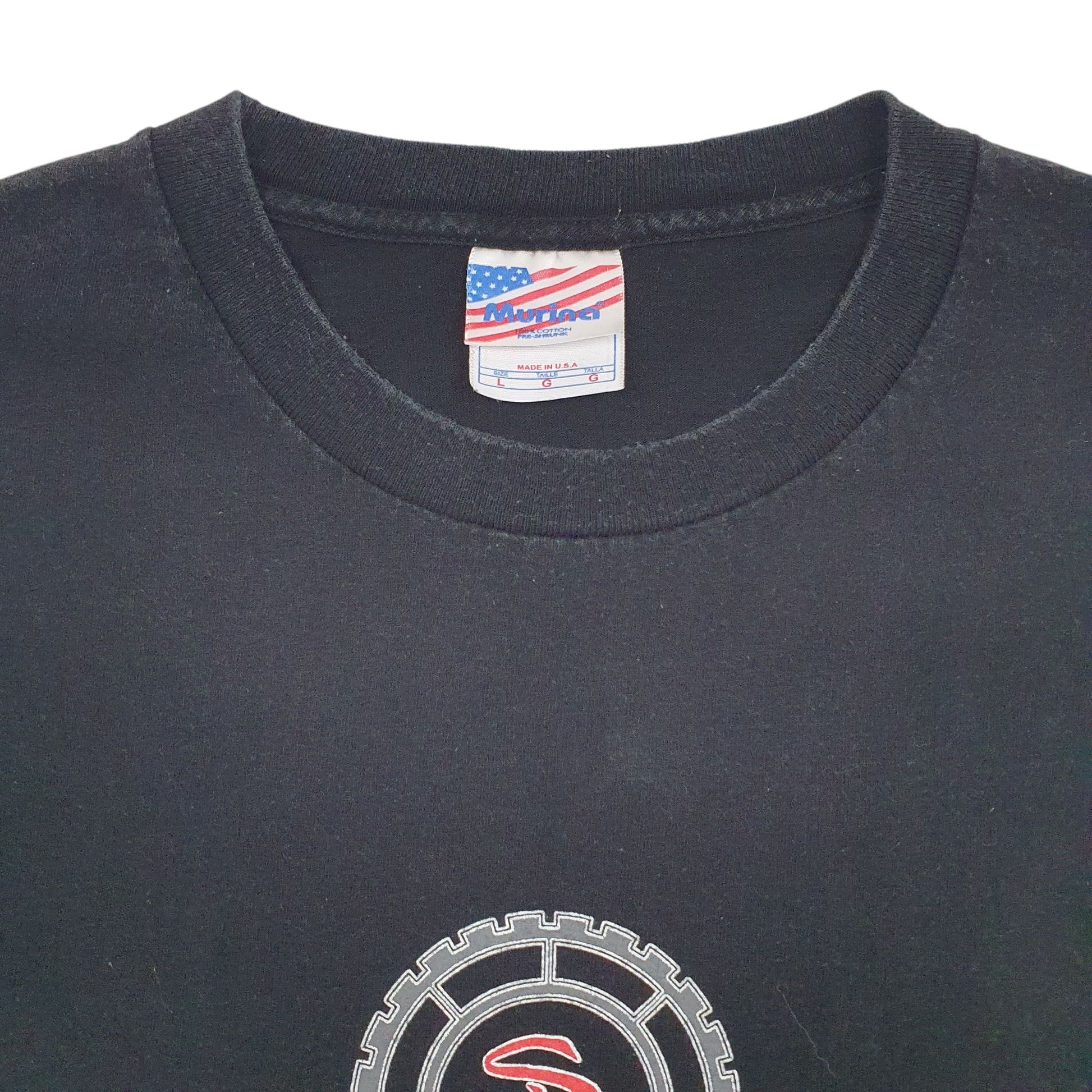 Mens Black Marina Single Stitch Vintage 90s Short Sleeve T Shirt