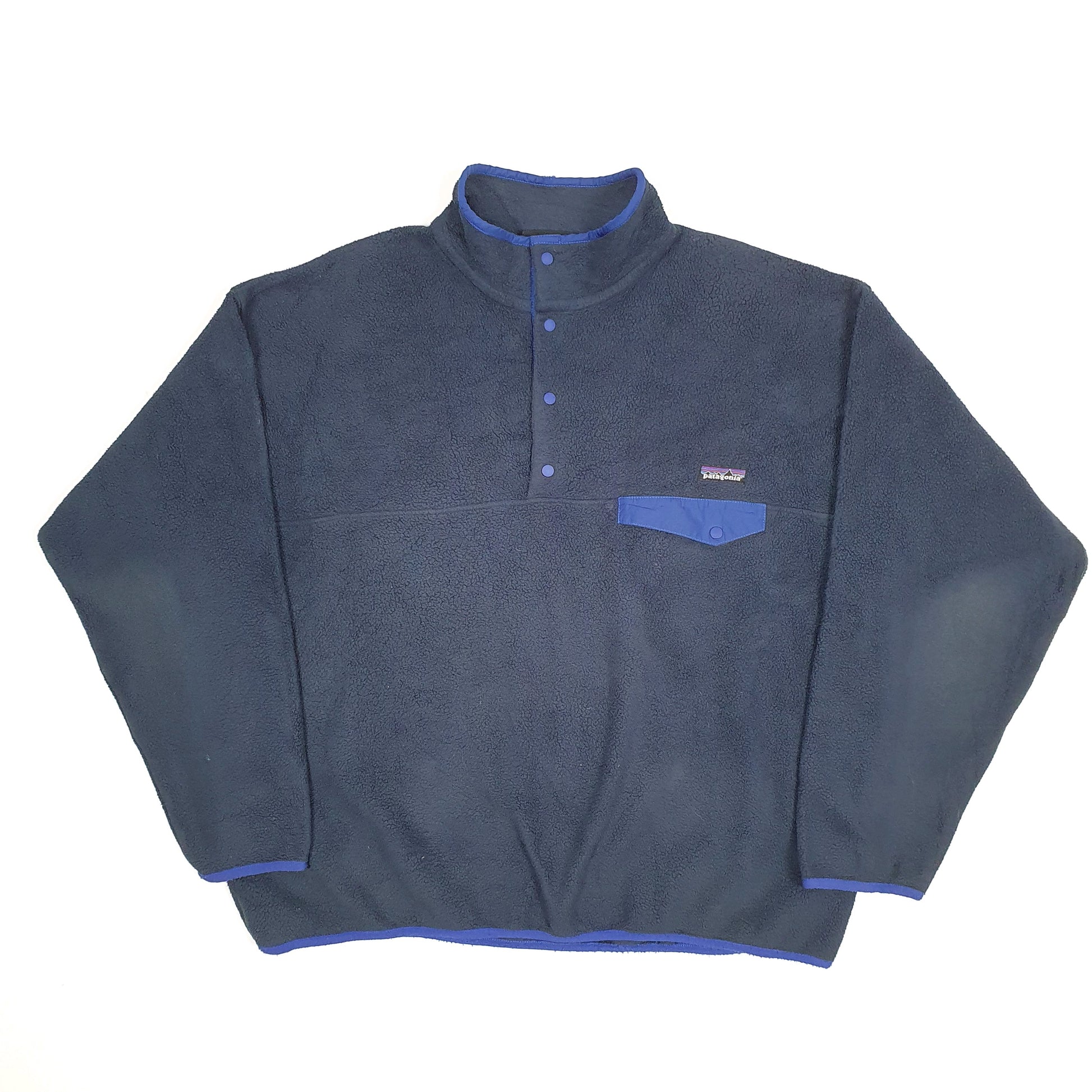 Mens Patagonia Navy Quarter Zip Synchilla Snap T 2009 Jumper XXL