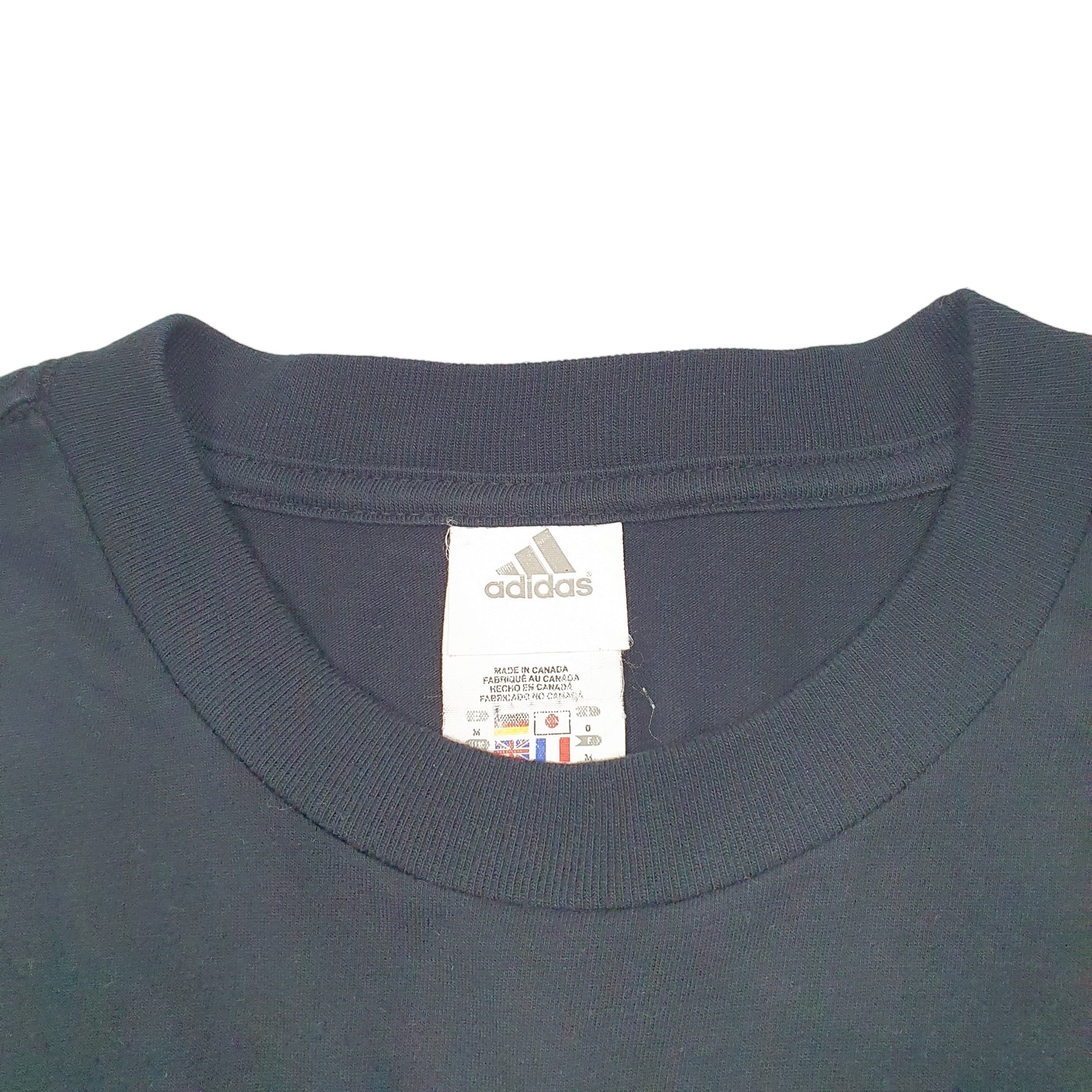 Mens Black Adidas Vintage Spellout Climalite Long Sleeve T Shirt