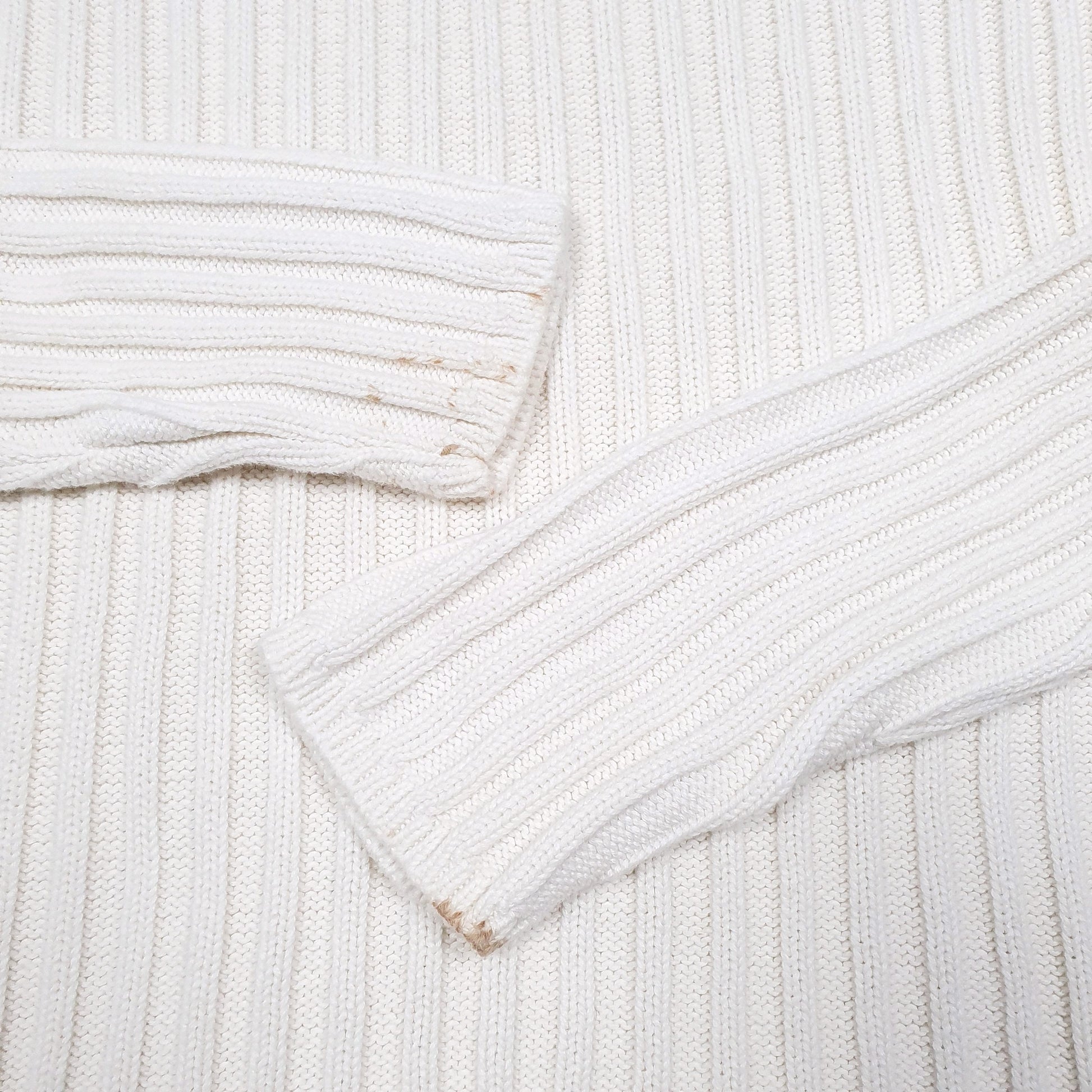 Mens Cream Nautica Knit Ribbed Quarter Zip Jumper