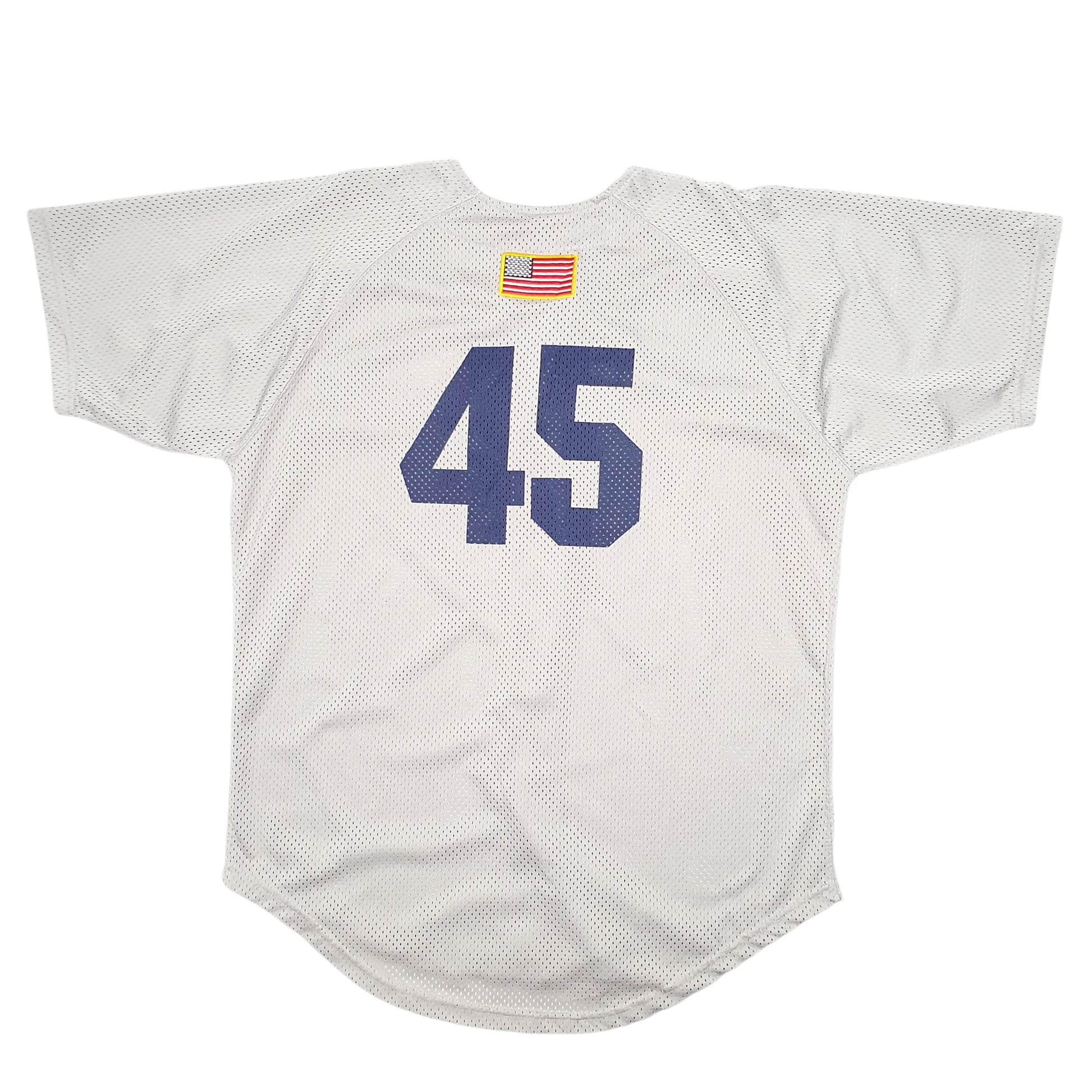 Mens Grey Cooperstown All Star Village Baseball Jersey USA Short Sleeve T Shirt