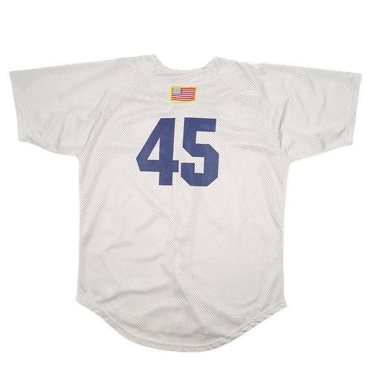 Mens Grey Cooperstown All Star Village Baseball Jersey USA Short Sleeve T Shirt