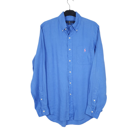 Mens Blue Ralph Lauren Oxford Long Sleeve Shirt