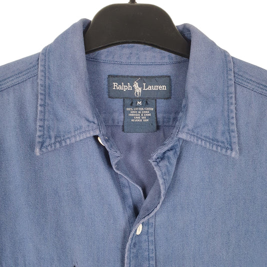 Mens Blue Ralph Lauren Heavy Work Overshirt Shacket Long Sleeve Shirt