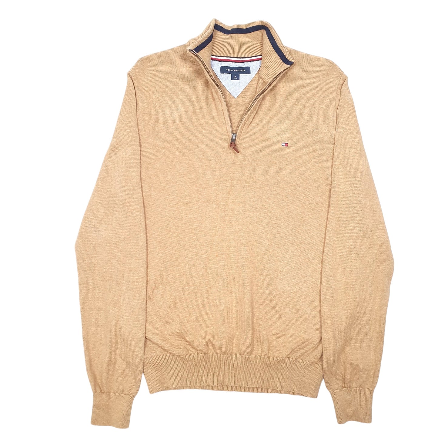 Mens Tan Tommy Hilfiger  Quarter Zip Jumper
