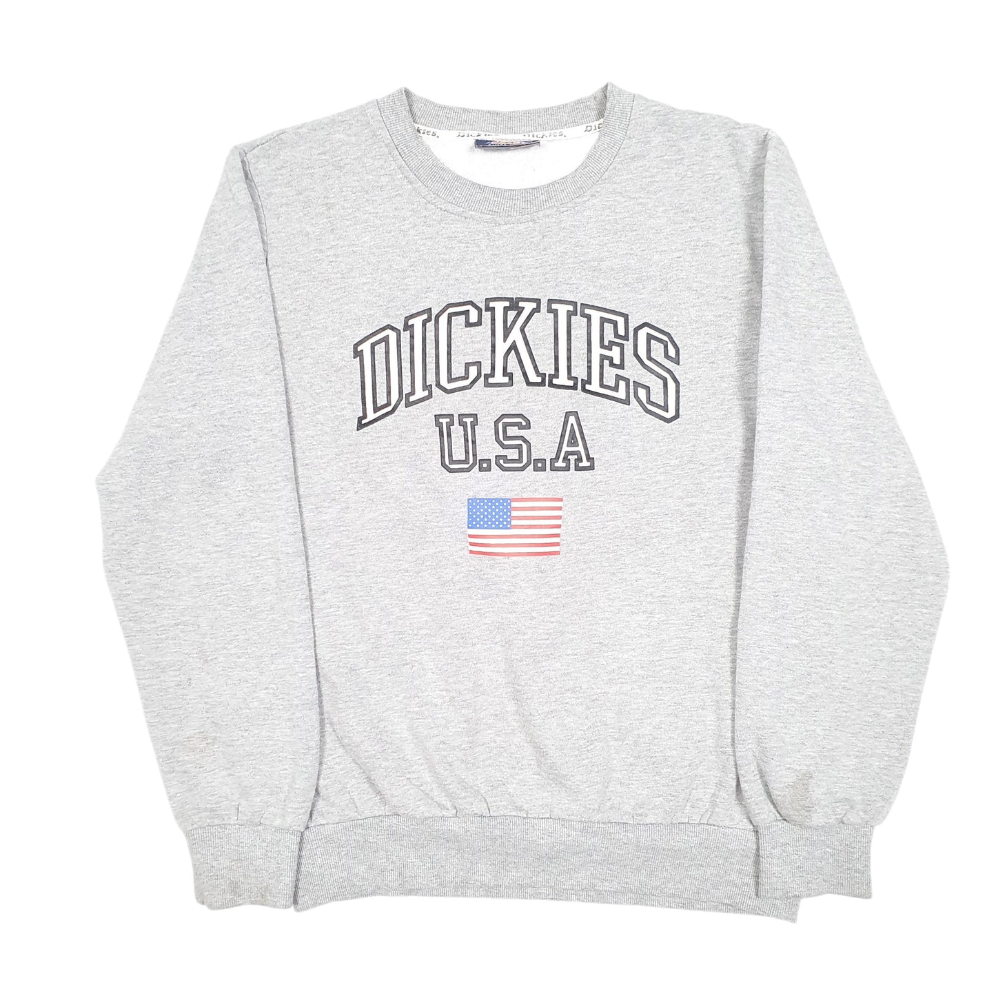 Mens Grey Dickies Workwear USA Crewneck Jumper