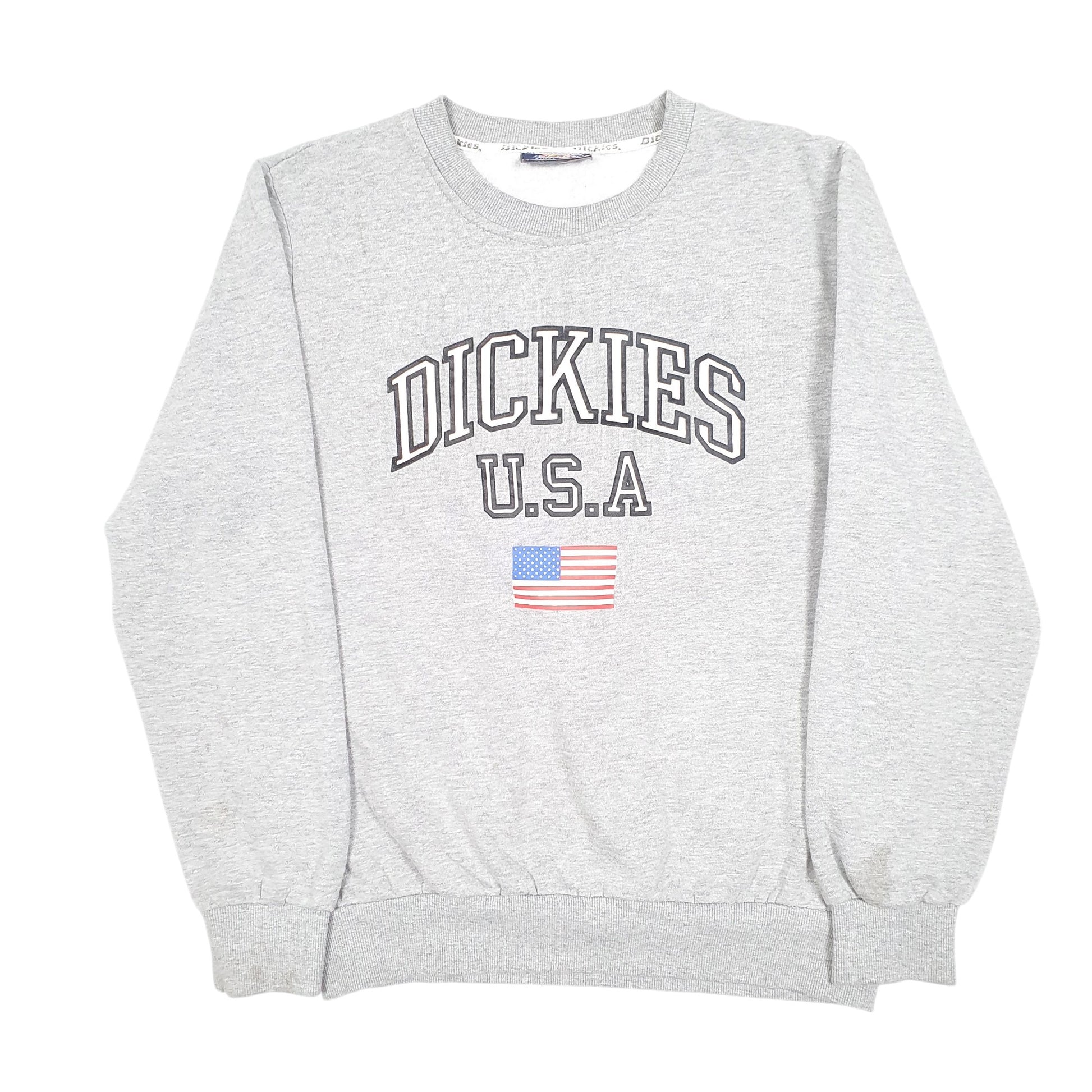 Mens Grey Dickies Workwear USA Crewneck Jumper