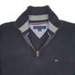 Mens Black Tommy Hilfiger Knit Quarter Zip Jumper