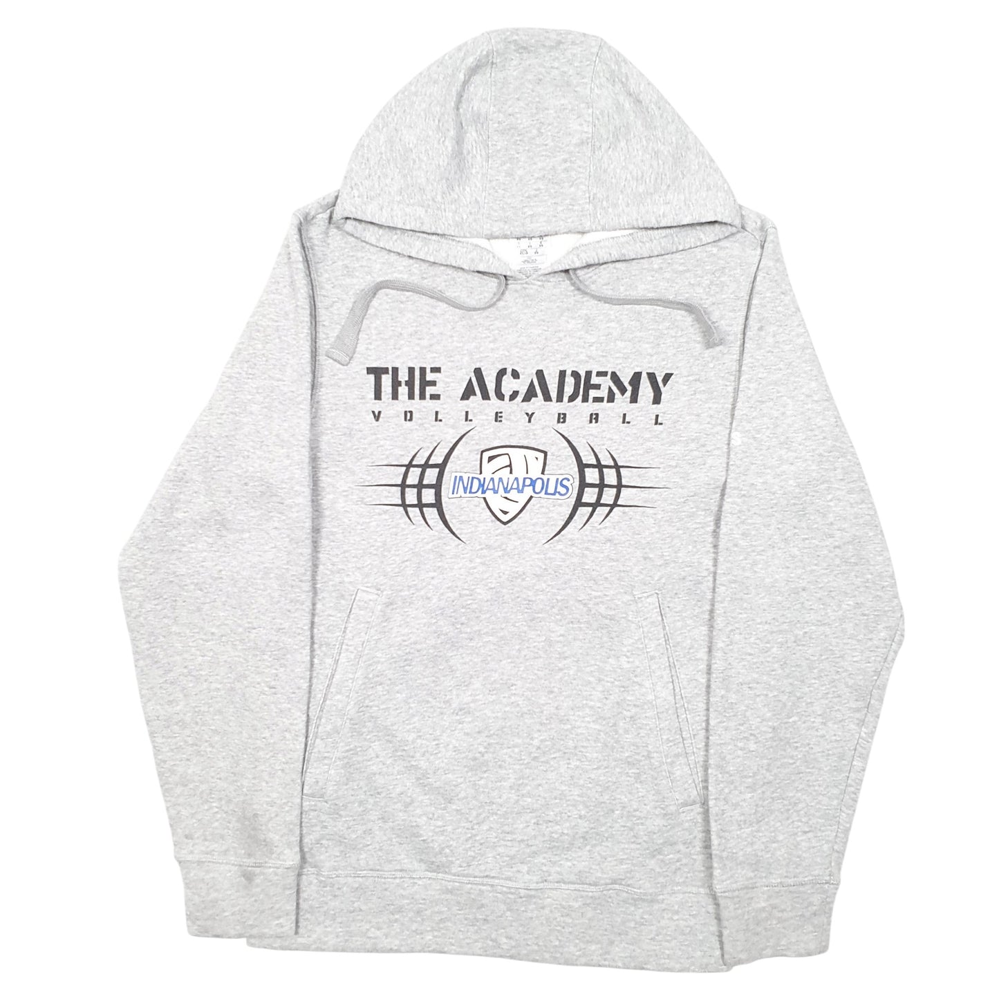 Mens Grey Adidas Volleyball Academy Indianapolis USA Spellout Hoodie Jumper