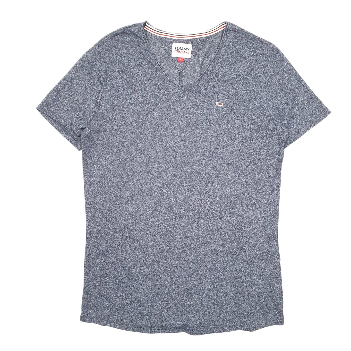 Mens Blue Tommy Hilfiger V Neck Short Sleeve T Shirt