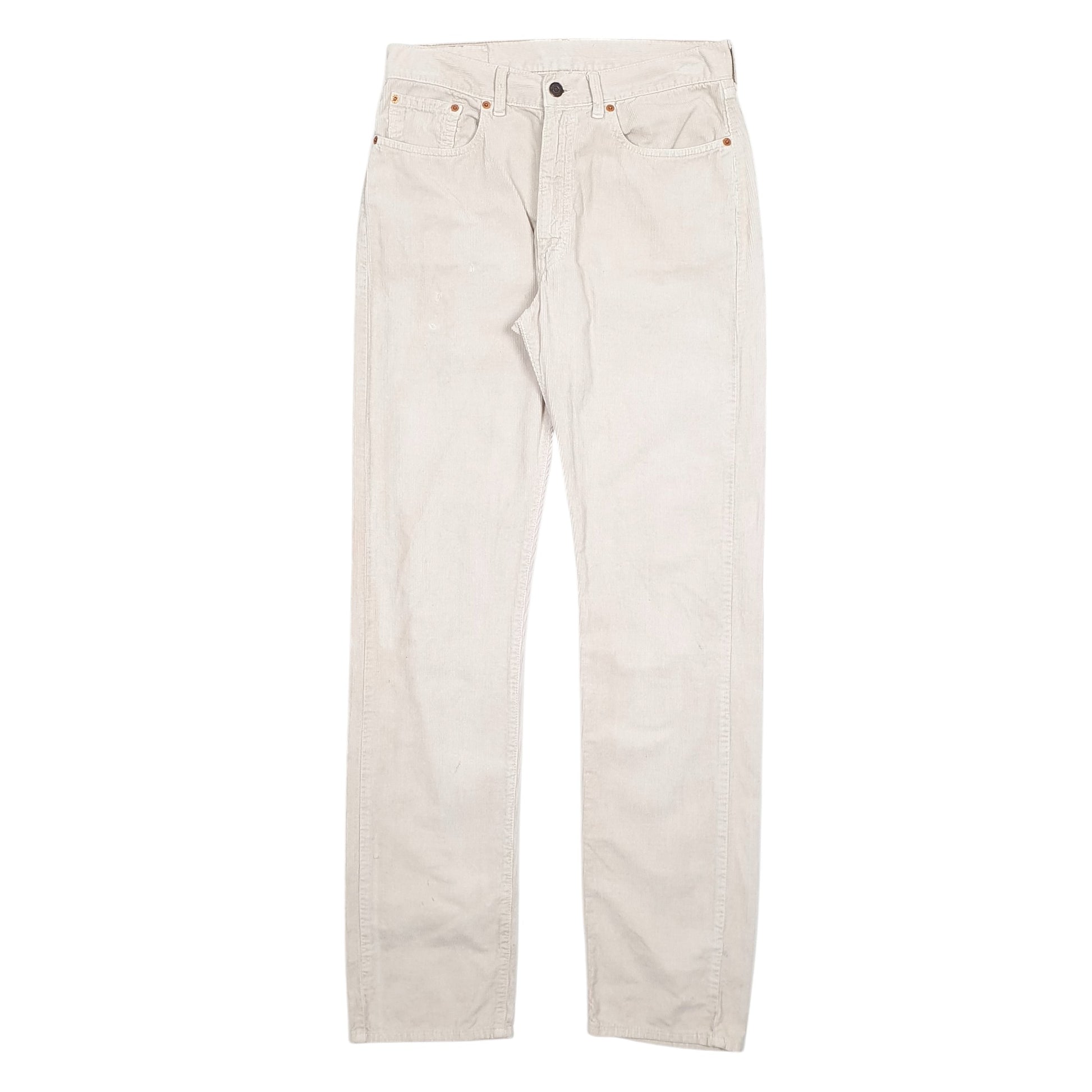 Mens Cream Levis 505 Corduroy Trousers