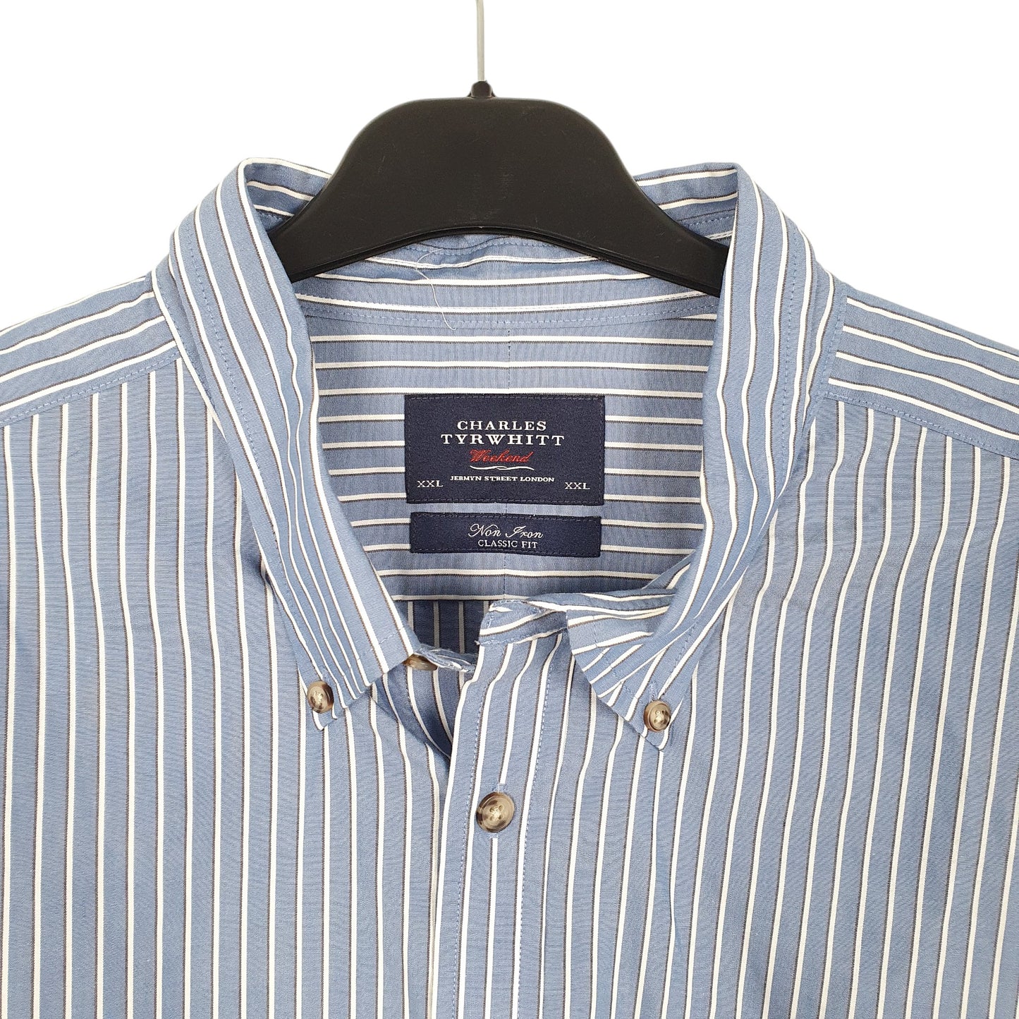 Mens Blue Charles Tyrwhitt Weekend Jermyn Street London Non Iron Long Sleeve Shirt