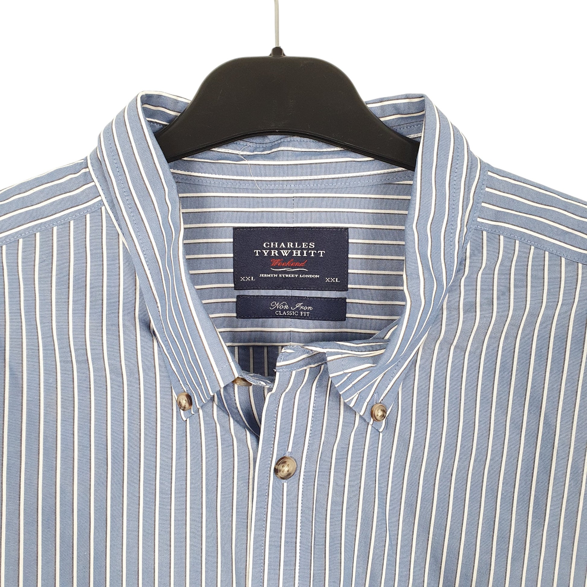 Mens Blue Charles Tyrwhitt Weekend Jermyn Street London Non Iron Long Sleeve Shirt
