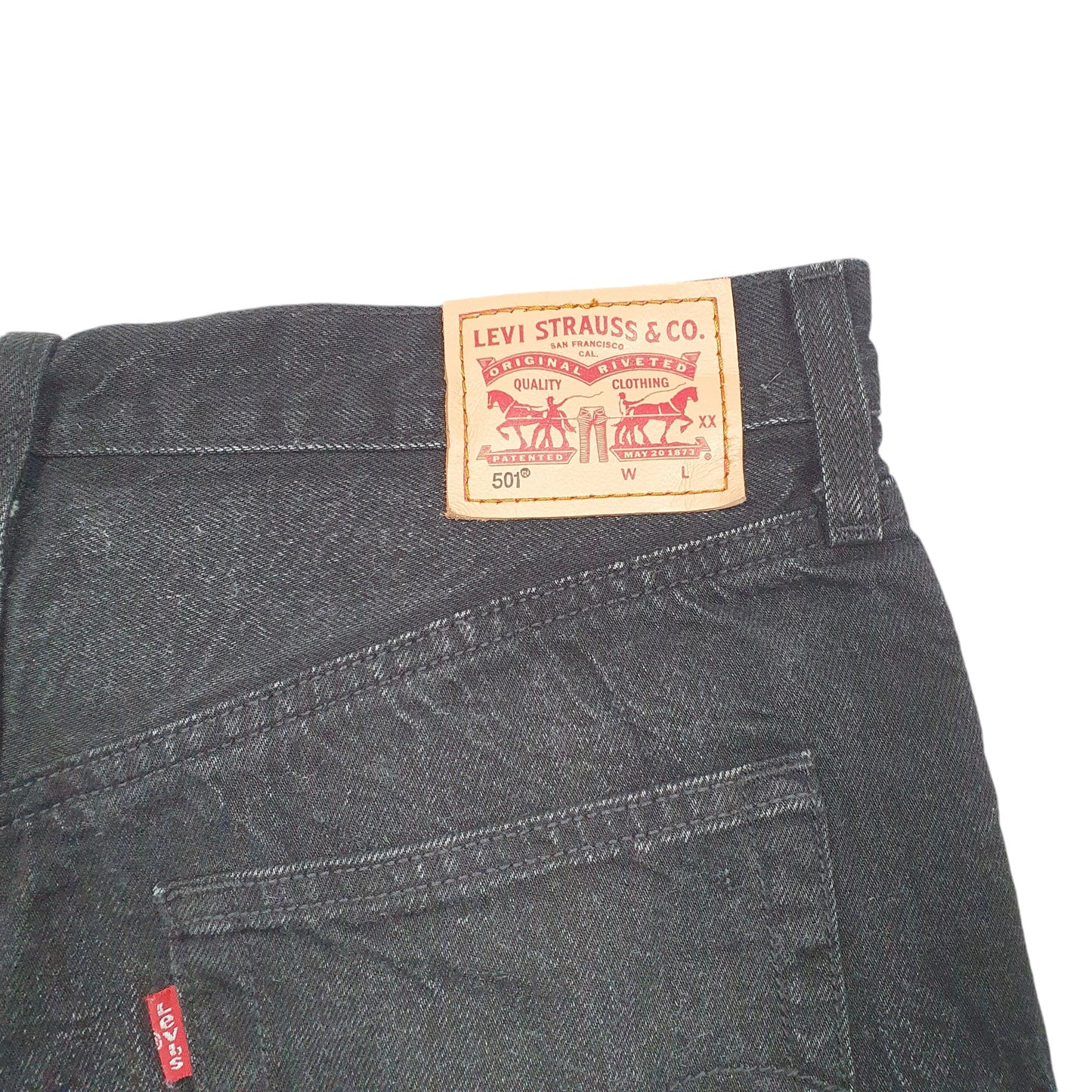 Womens Black Levis 501 Denim Jorts Hot Pants Denim Shorts