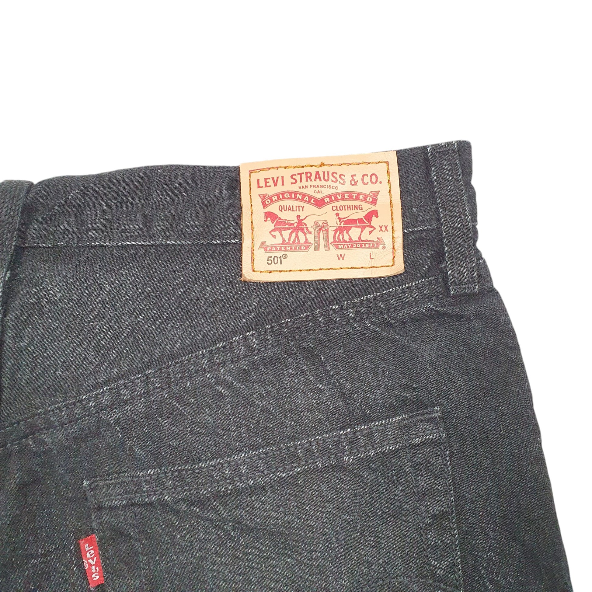 Womens Black Levis 501 Denim Jorts Hot Pants Denim Shorts