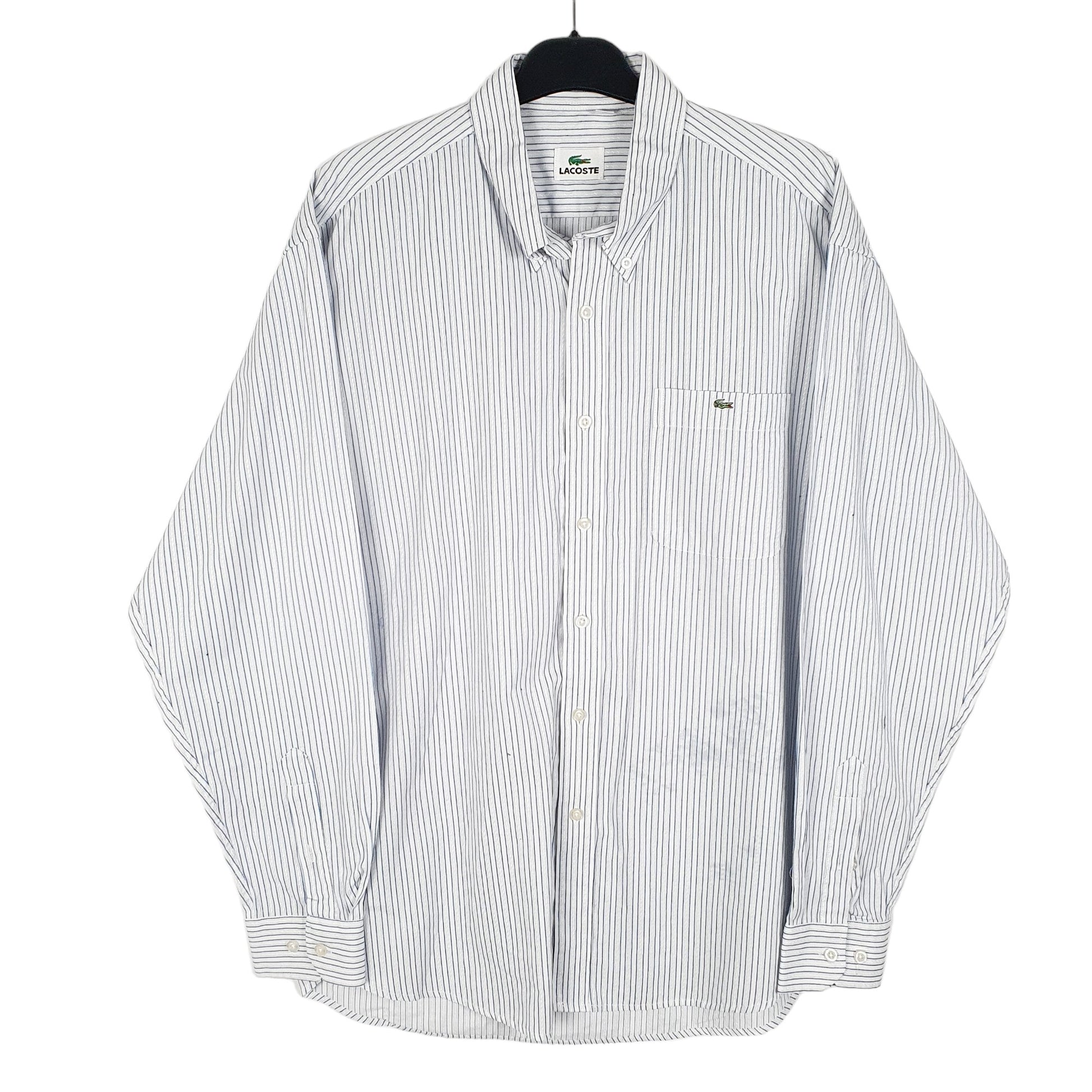 Mens White Lacoste  Long Sleeve Shirt