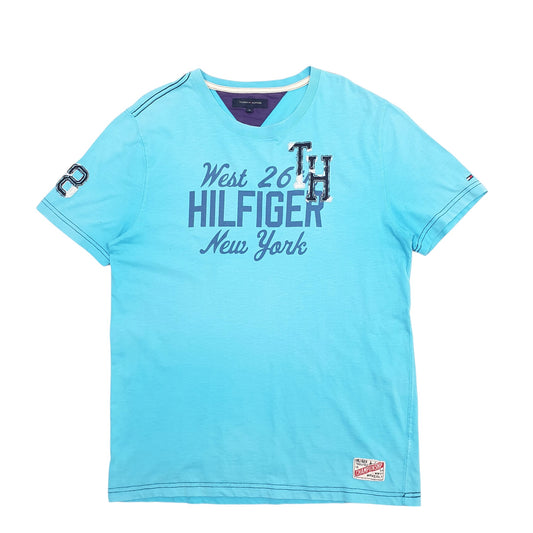 Mens Blue Tommy Hilfiger Spellout Short Sleeve T Shirt