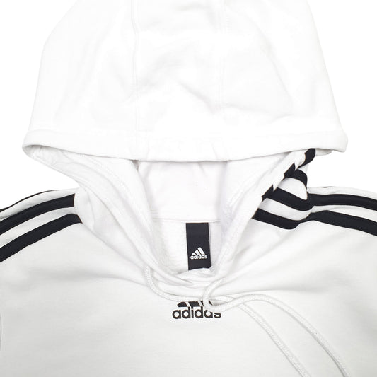 Womens White Adidas  Hoodie Jumper