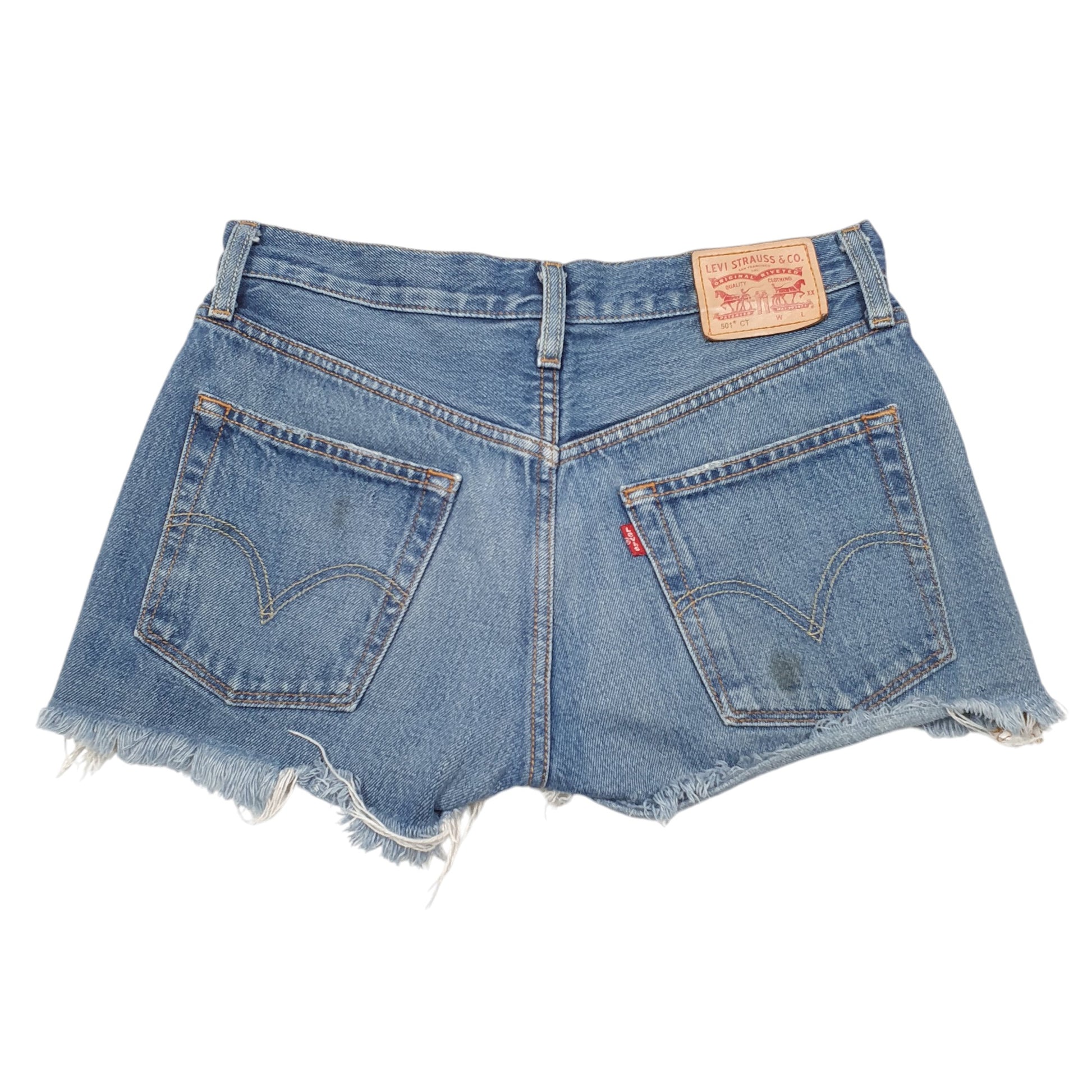 Womens Blue Levis 501 Jorts Hot Pants Denim Shorts