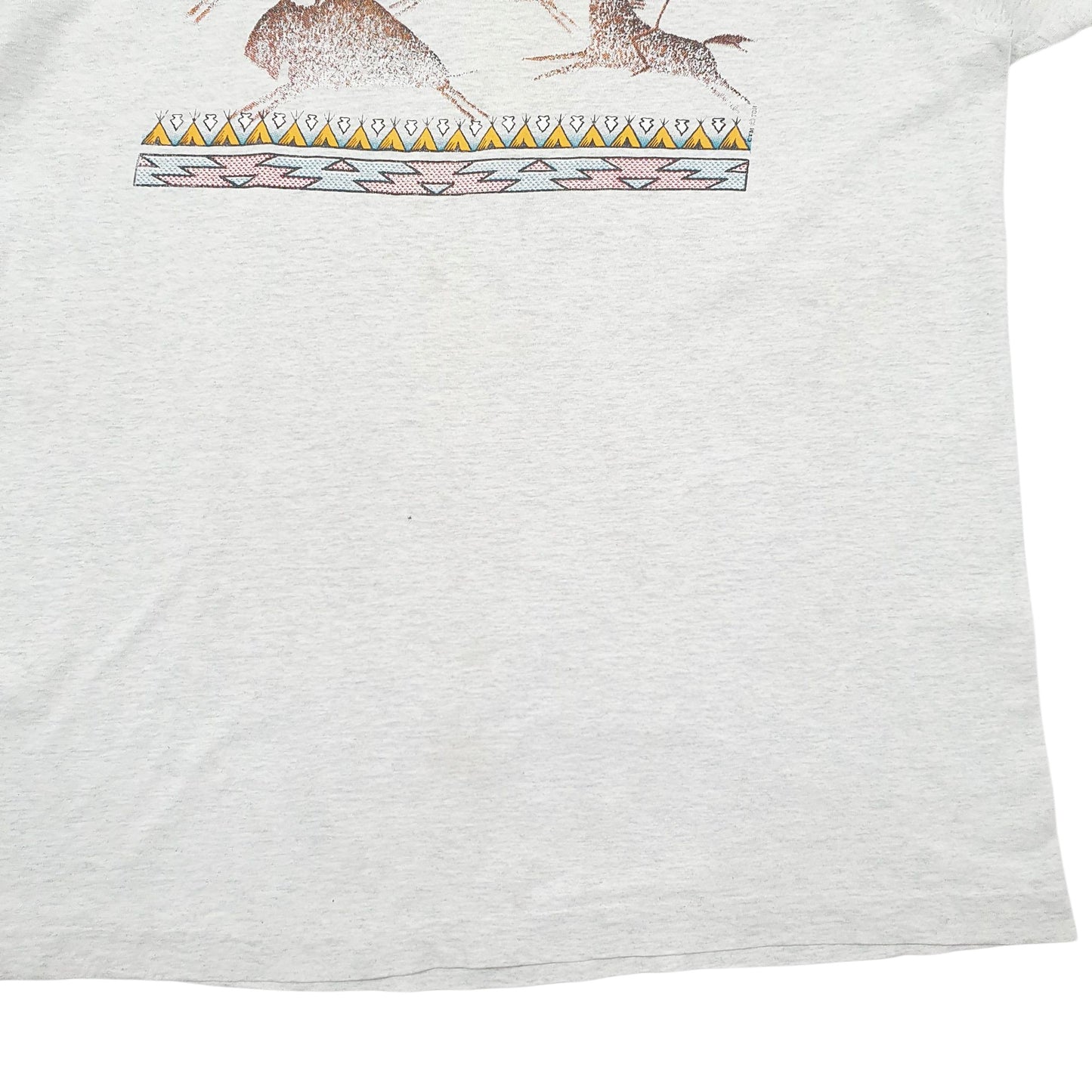 Mens Grey Fruit Of The Loom Single Stitch Vintage 90s Short Sleeve T Shirt