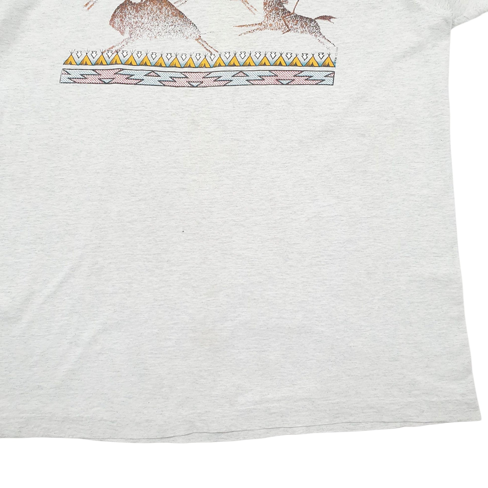 Mens Grey Fruit Of The Loom Single Stitch Vintage 90s Short Sleeve T Shirt