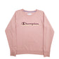 Womens Pink Champion Spellout Crewneck Jumper