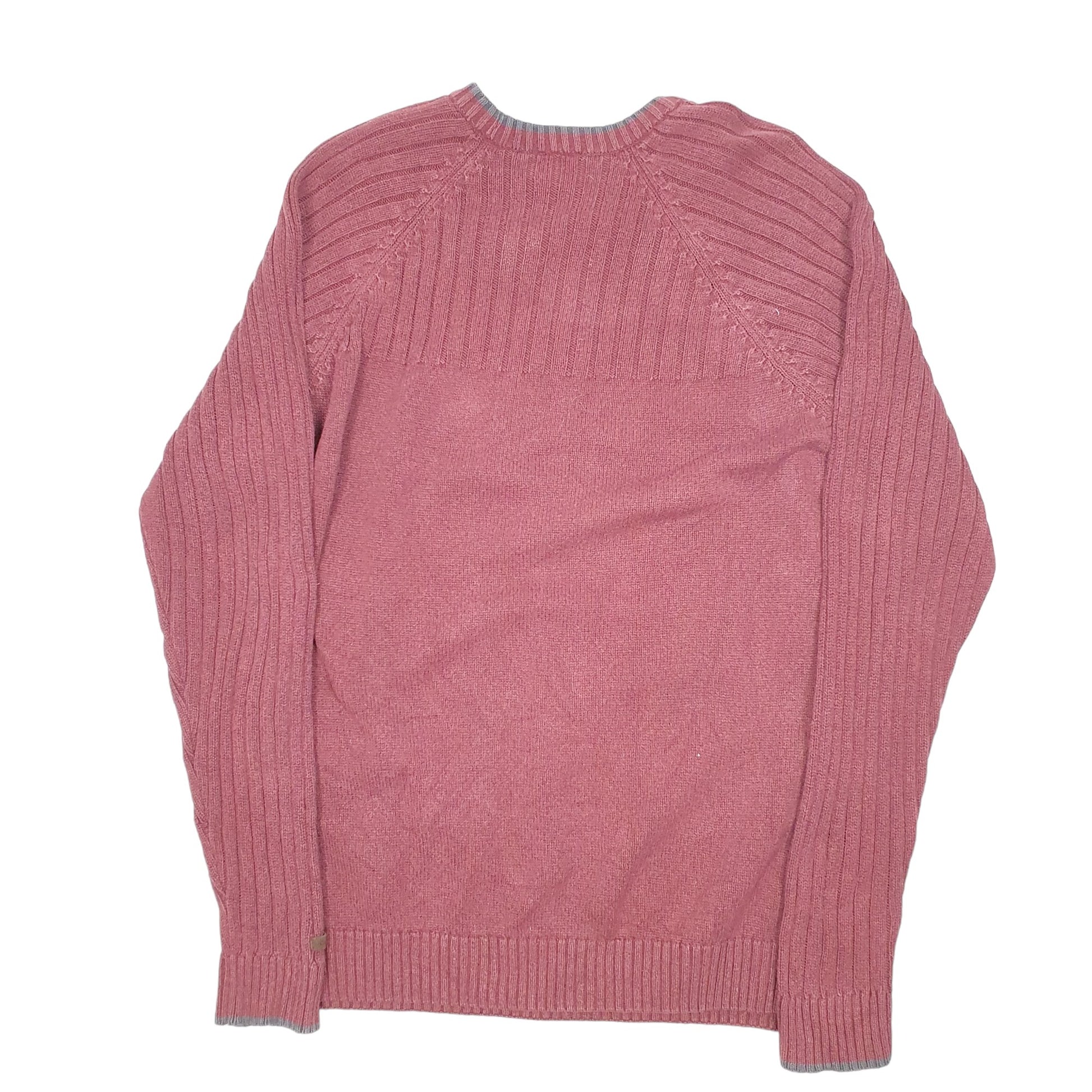 Mens Burgundy Columbia Sportswear Knit Raglan Rib Sleeve Chunky Crewneck Jumper