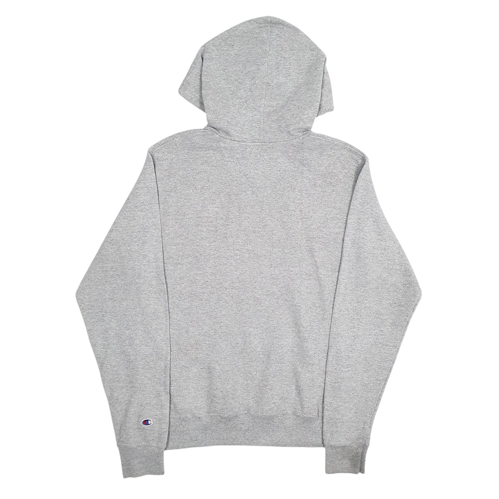 Mens Grey Champion Spellout Hoodie Jumper