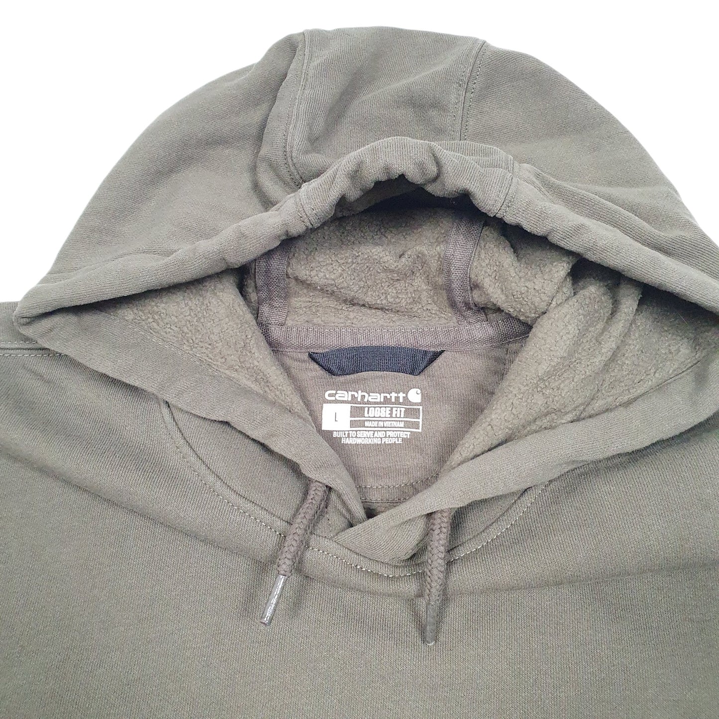 Mens Khaki Carhartt Workwear Loose Fit Hoodie Jumper