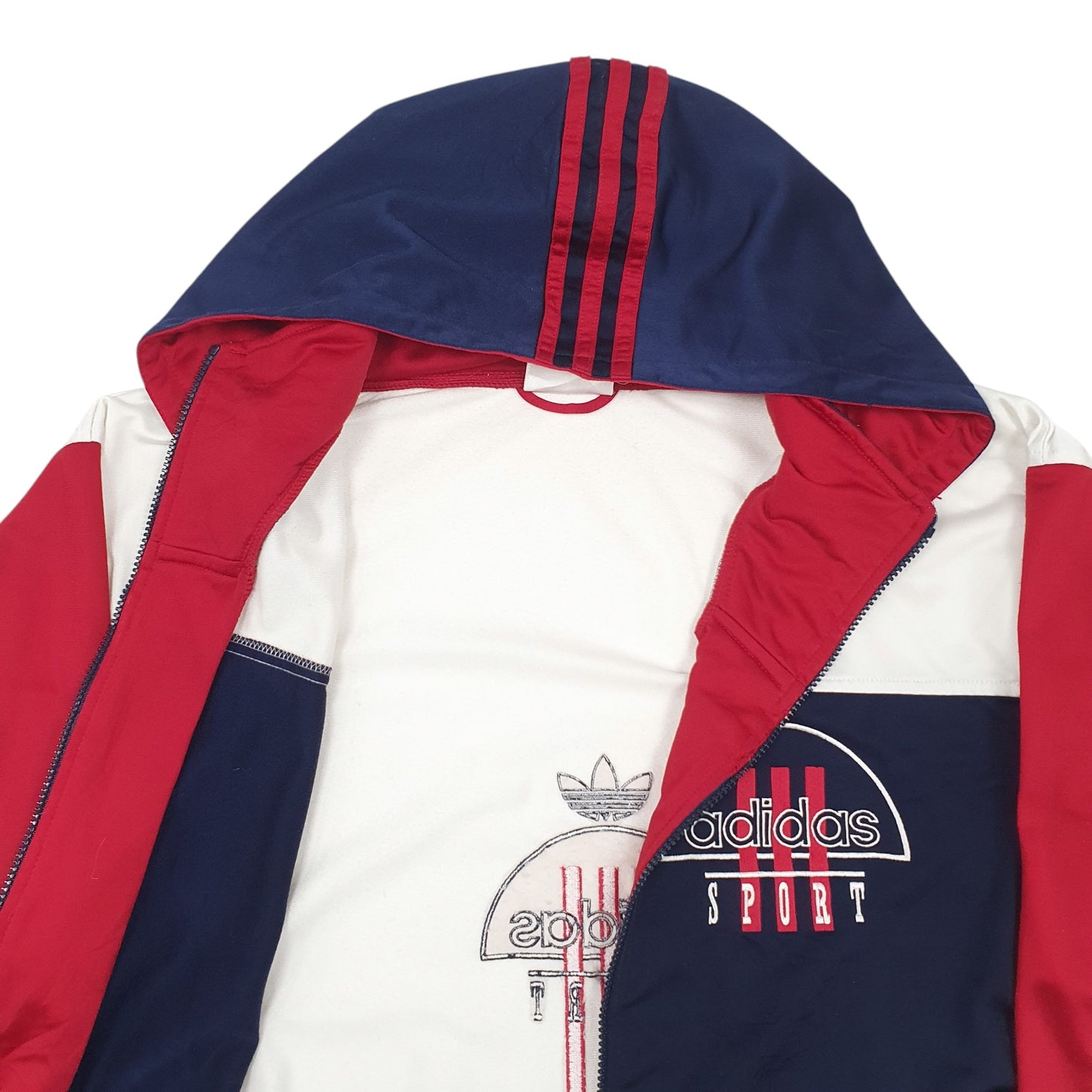 Mens Navy Adidas Vintage Spellout Full Zip Jumper