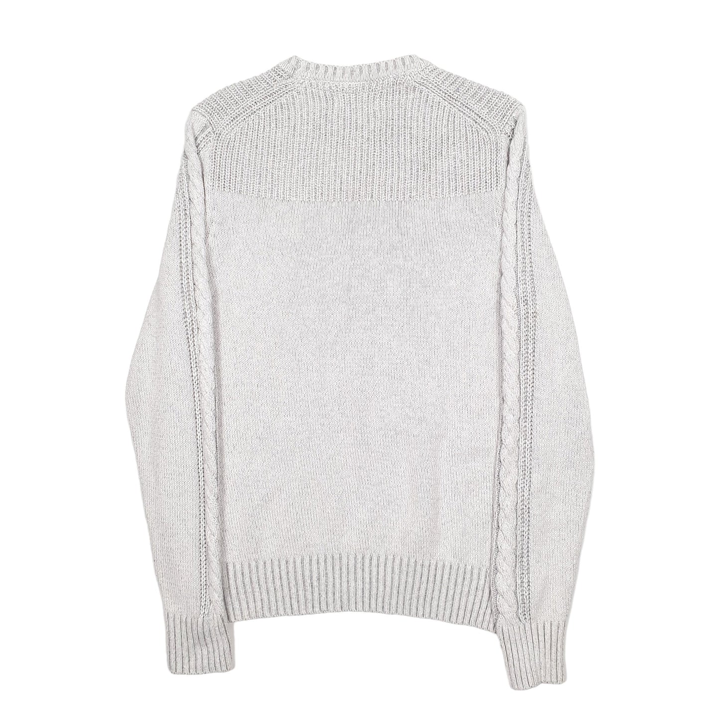 Mens Grey Nautica Knit anchor Crewneck Jumper