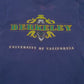 Mens Navy Fruit Of The Loom Single Stitch Vintage 90s Short Sleeve T Shirt