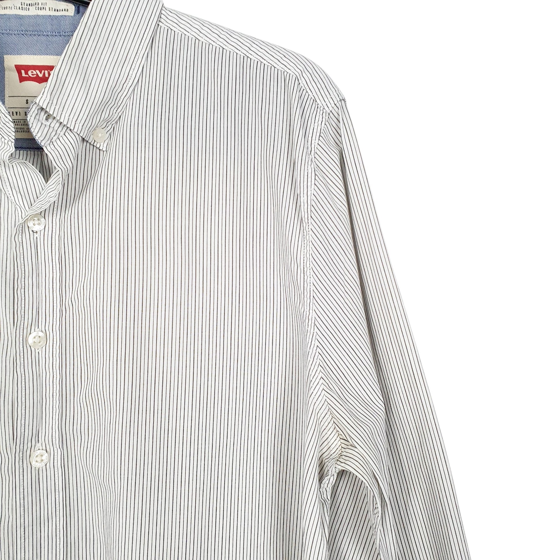Mens White Levis  Long Sleeve Shirt