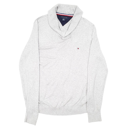 Mens Grey Tommy Hilfiger Knit Shoal Neck Jumper