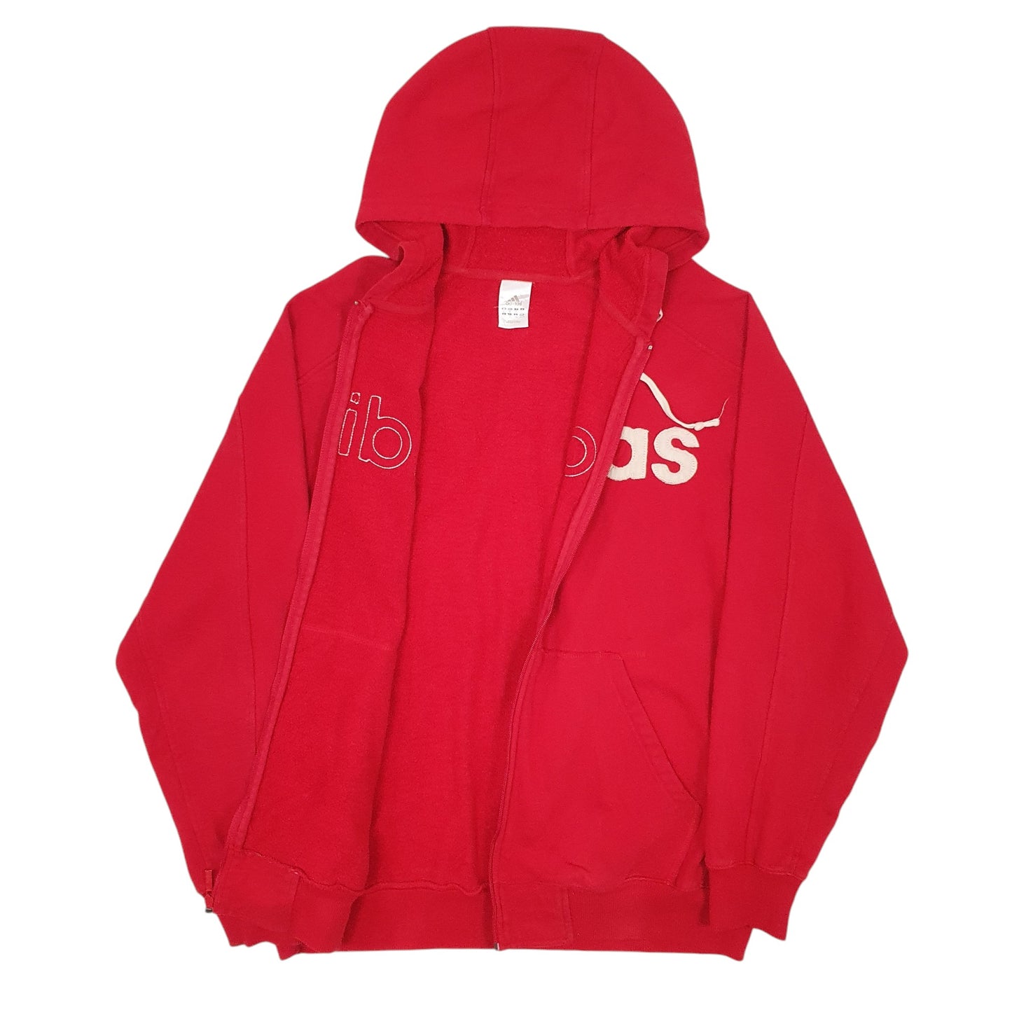 Mens Red Adidas Spellout Full Zip Jumper